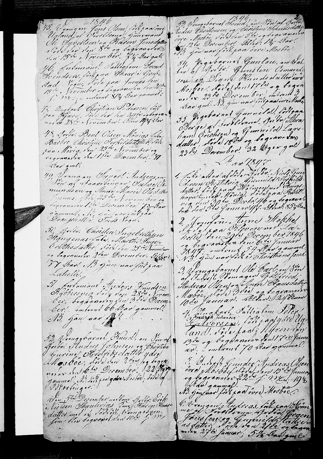 Oddernes sokneprestkontor, SAK/1111-0033/F/Fb/Fba/L0005: Klokkerbok nr. B 5, 1846-1859, s. 2