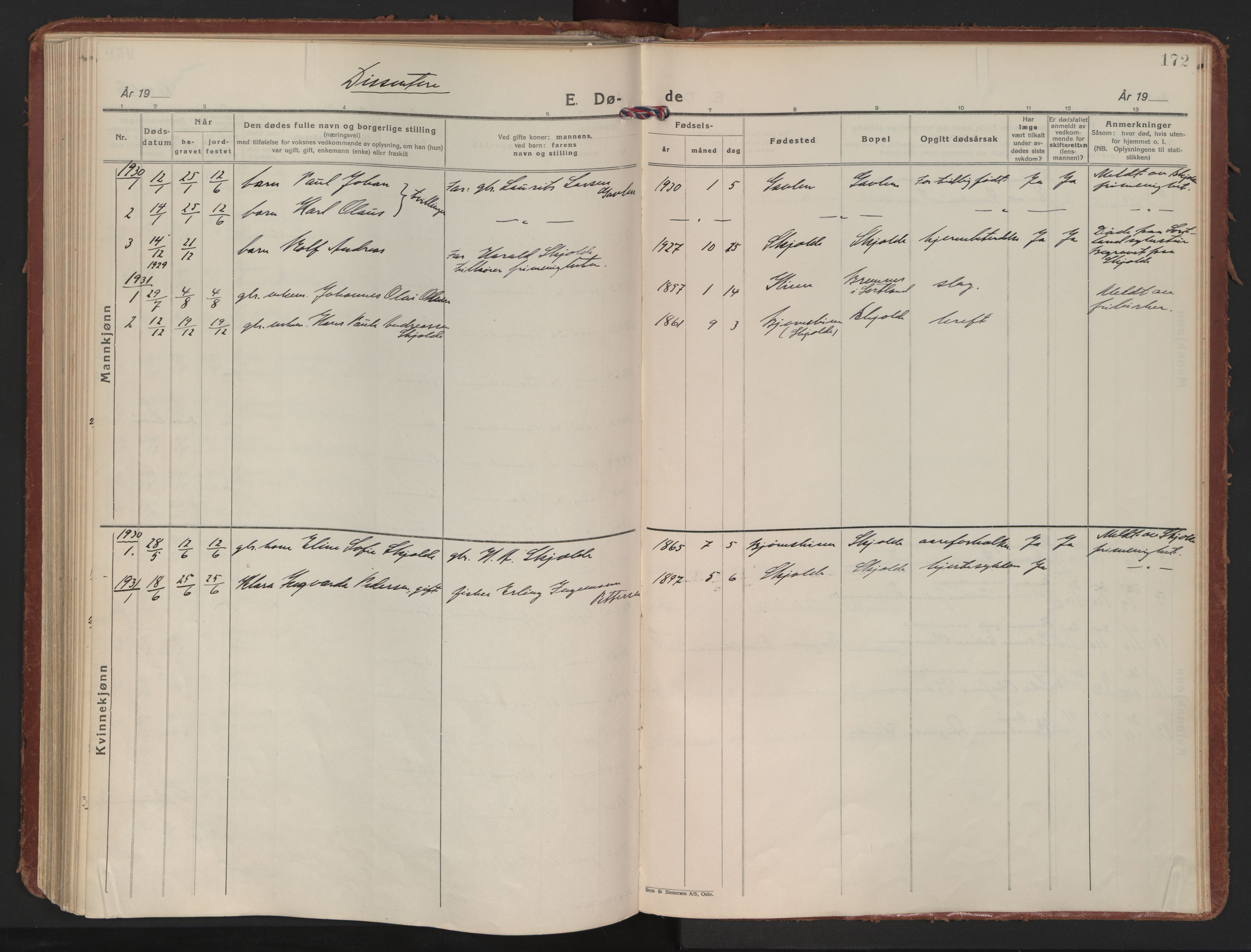 Ministerialprotokoller, klokkerbøker og fødselsregistre - Nordland, AV/SAT-A-1459/898/L1424: Ministerialbok nr. 898A04, 1928-1946, s. 172