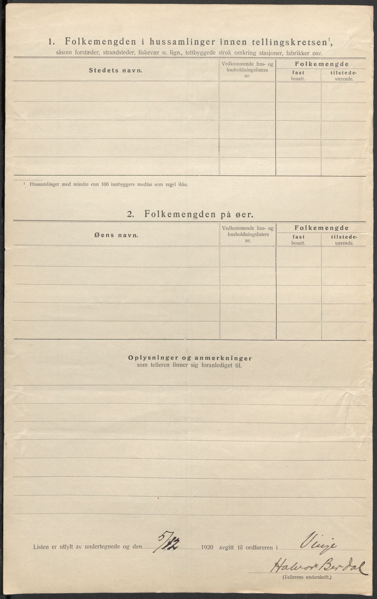 SAKO, Folketelling 1920 for 0834 Vinje herred, 1920, s. 24