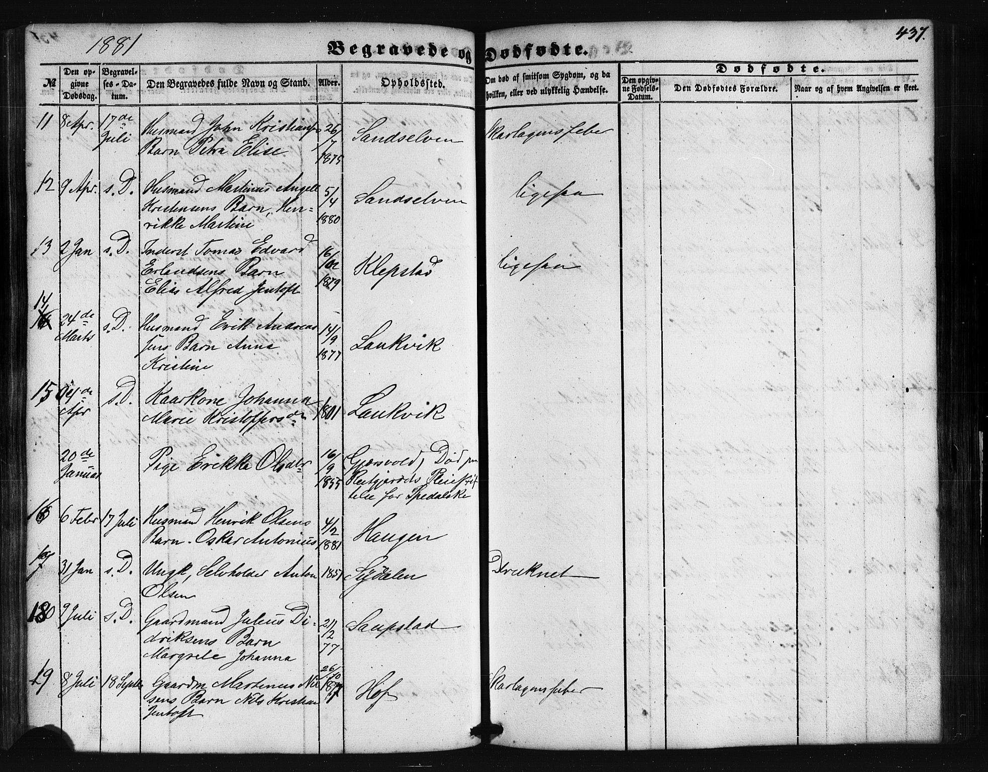 Ministerialprotokoller, klokkerbøker og fødselsregistre - Nordland, AV/SAT-A-1459/876/L1095: Ministerialbok nr. 876A01, 1863-1885, s. 437