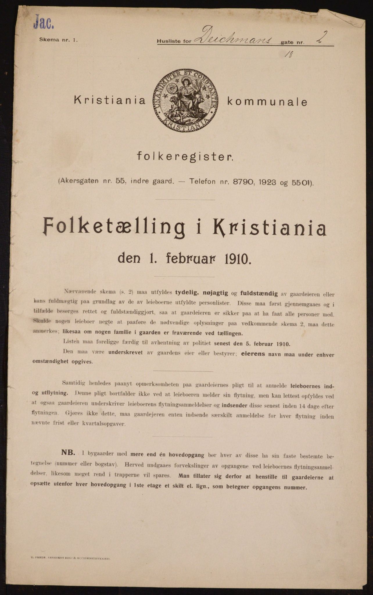 OBA, Kommunal folketelling 1.2.1910 for Kristiania, 1910, s. 14756