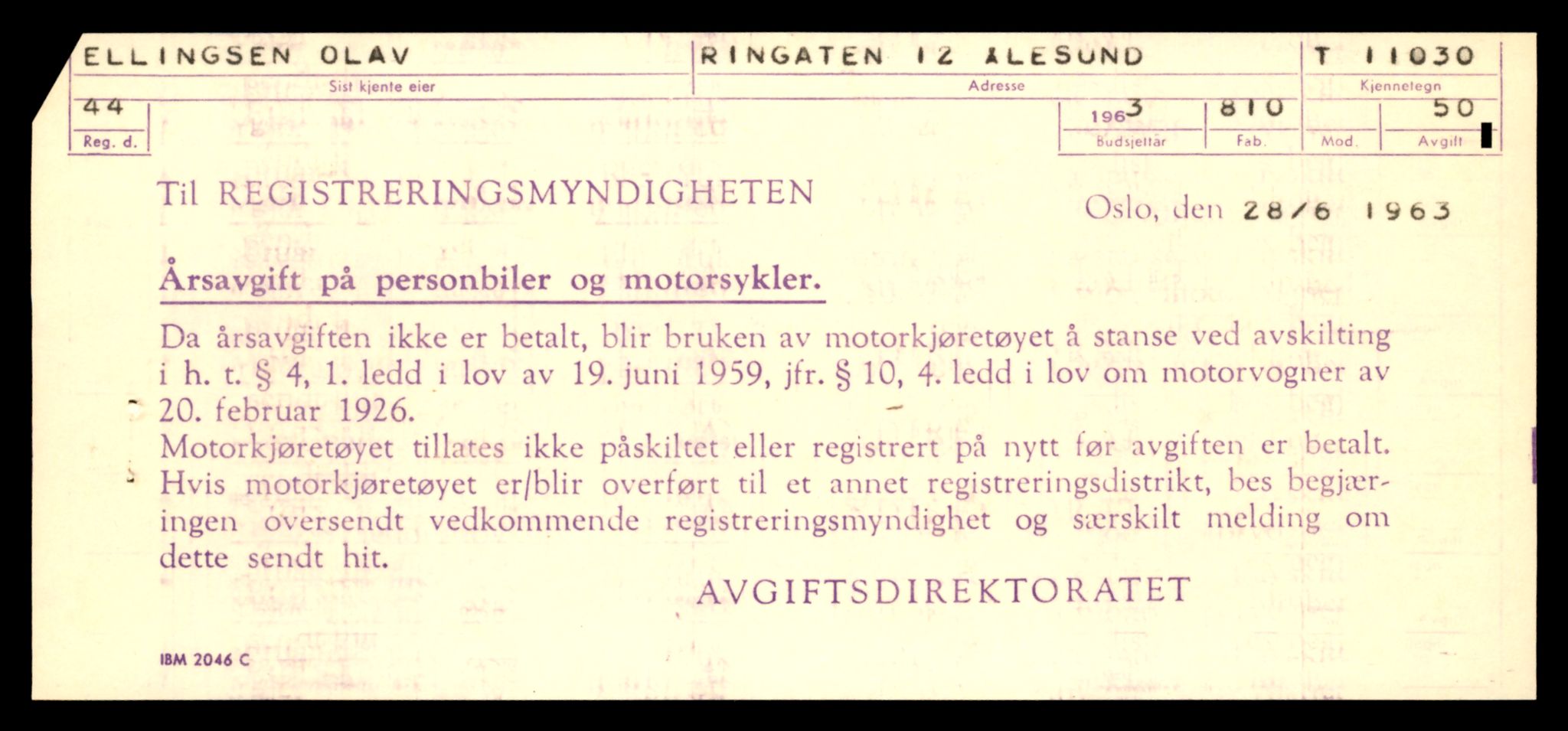 Møre og Romsdal vegkontor - Ålesund trafikkstasjon, AV/SAT-A-4099/F/Fe/L0025: Registreringskort for kjøretøy T 10931 - T 11045, 1927-1998, s. 2652