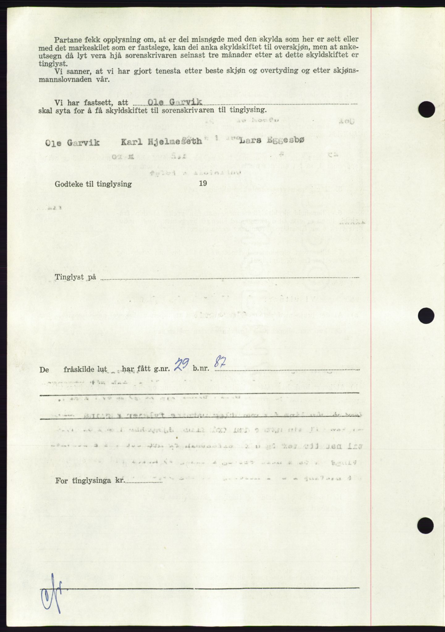 Søre Sunnmøre sorenskriveri, AV/SAT-A-4122/1/2/2C/L0090: Pantebok nr. 16A, 1951-1951, Dagboknr: 2389/1951