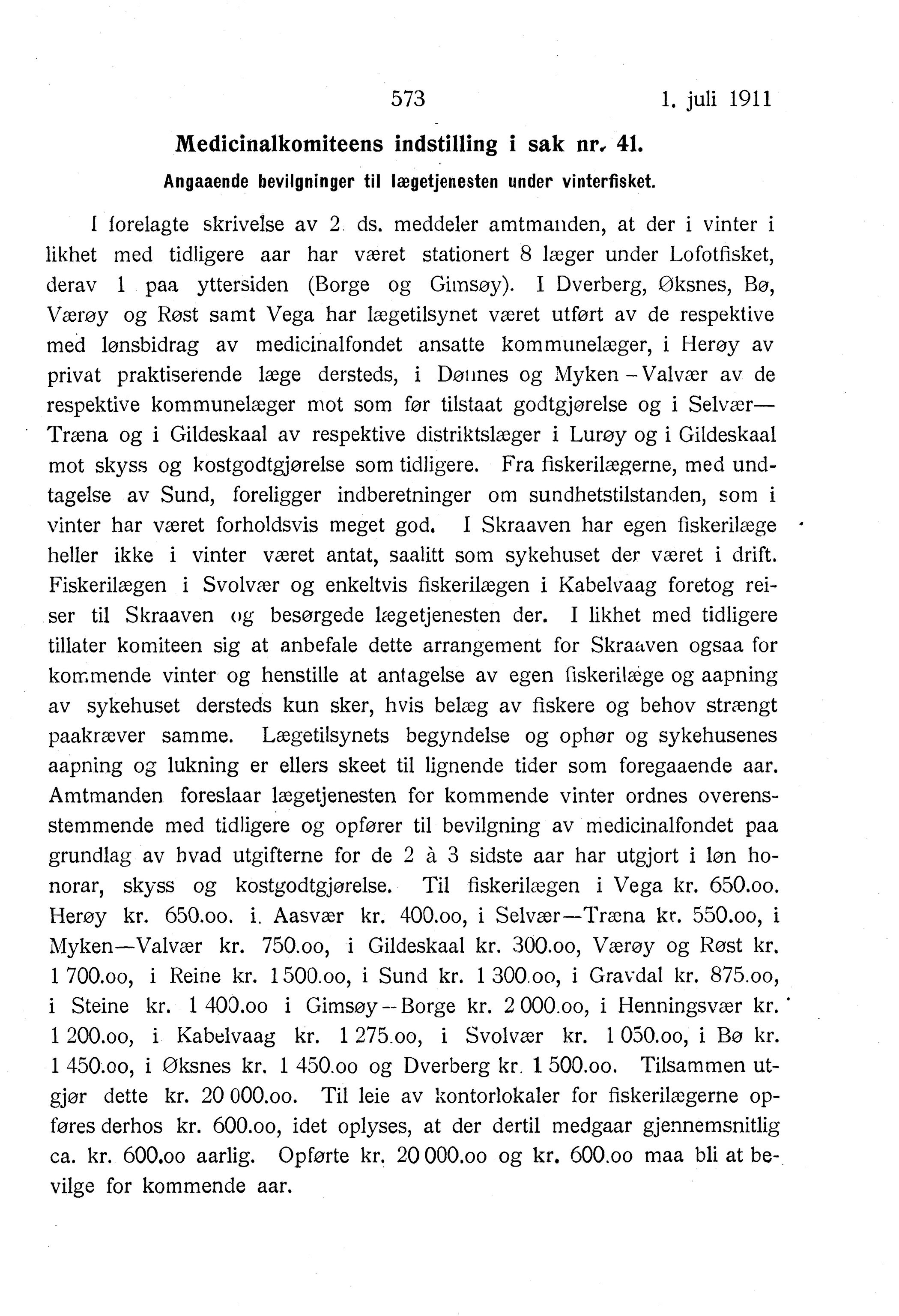 Nordland Fylkeskommune. Fylkestinget, AIN/NFK-17/176/A/Ac/L0034: Fylkestingsforhandlinger 1911, 1911