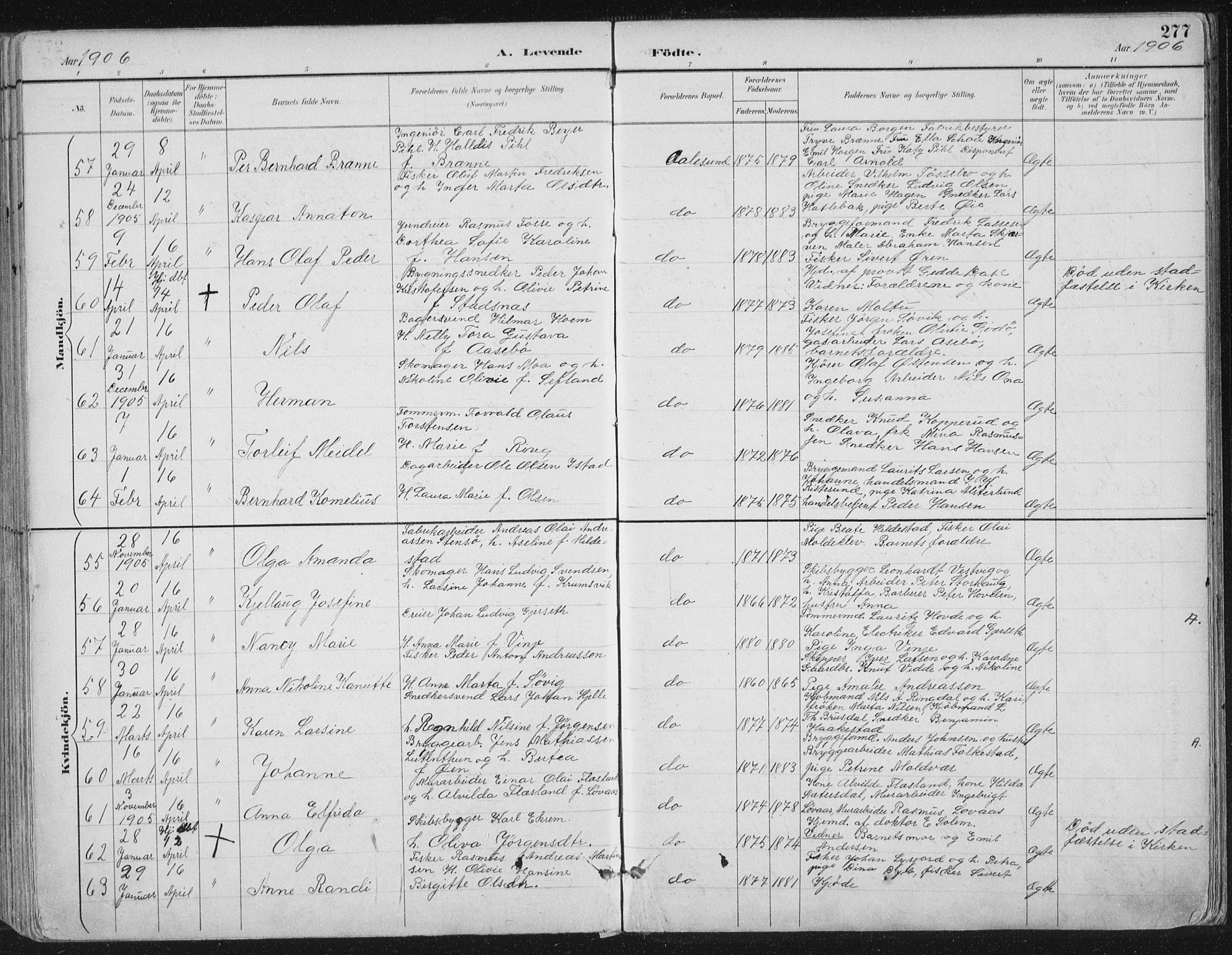 Ministerialprotokoller, klokkerbøker og fødselsregistre - Møre og Romsdal, AV/SAT-A-1454/529/L0456: Ministerialbok nr. 529A06, 1894-1906, s. 277