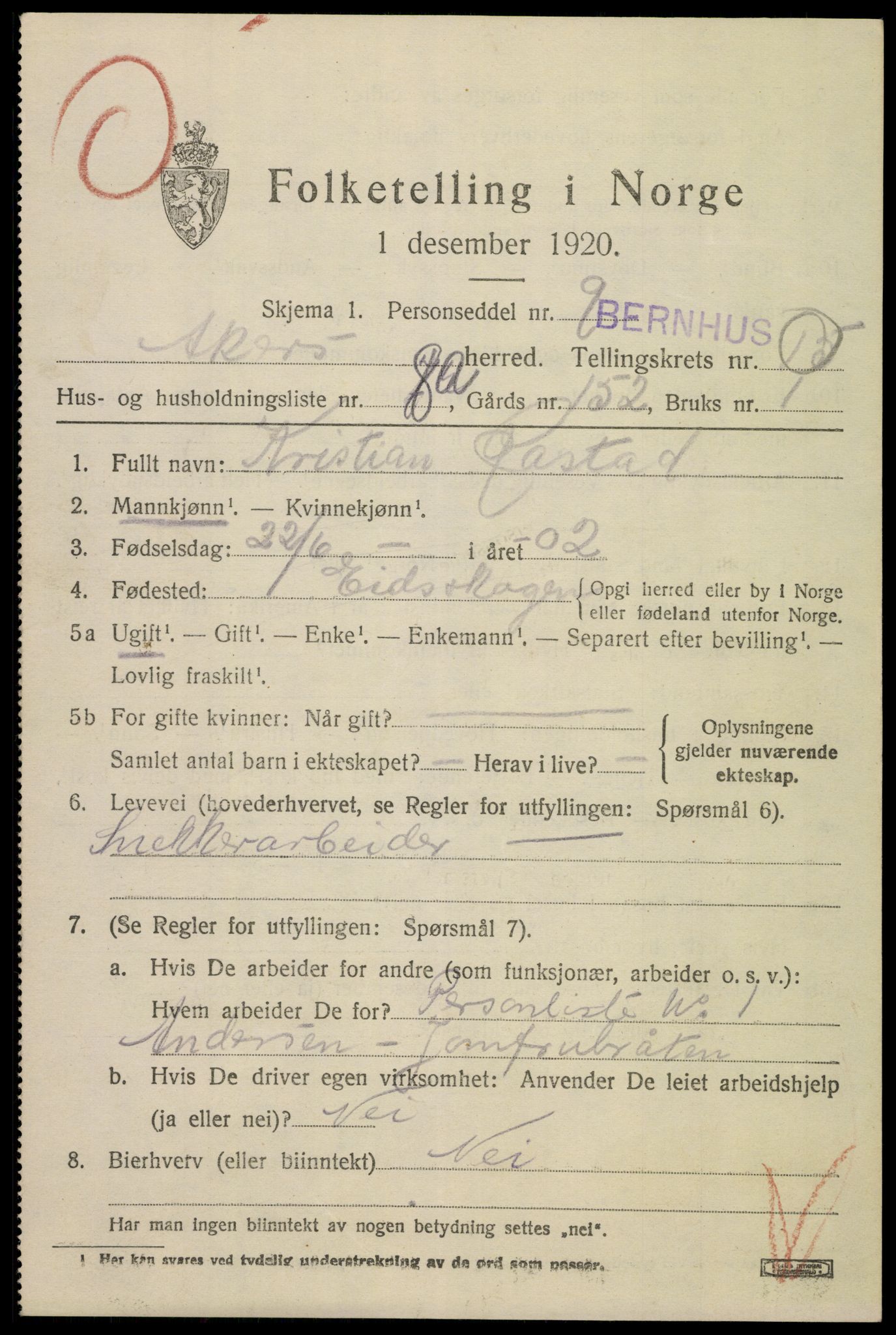 SAO, Folketelling 1920 for 0218 Aker herred, 1920, s. 86708
