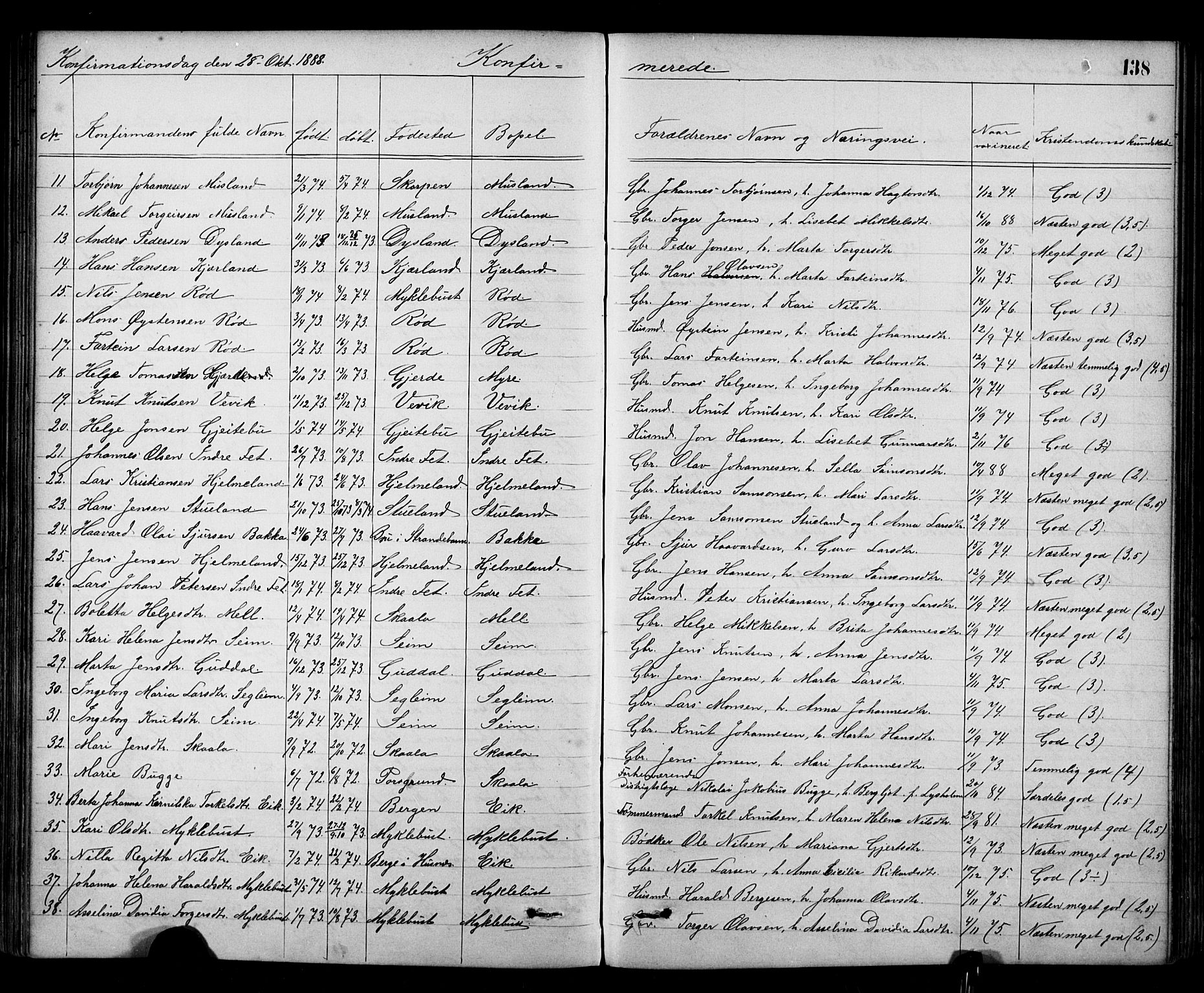 Kvinnherad sokneprestembete, AV/SAB-A-76401/H/Hab: Klokkerbok nr. A 2, 1873-1900, s. 138