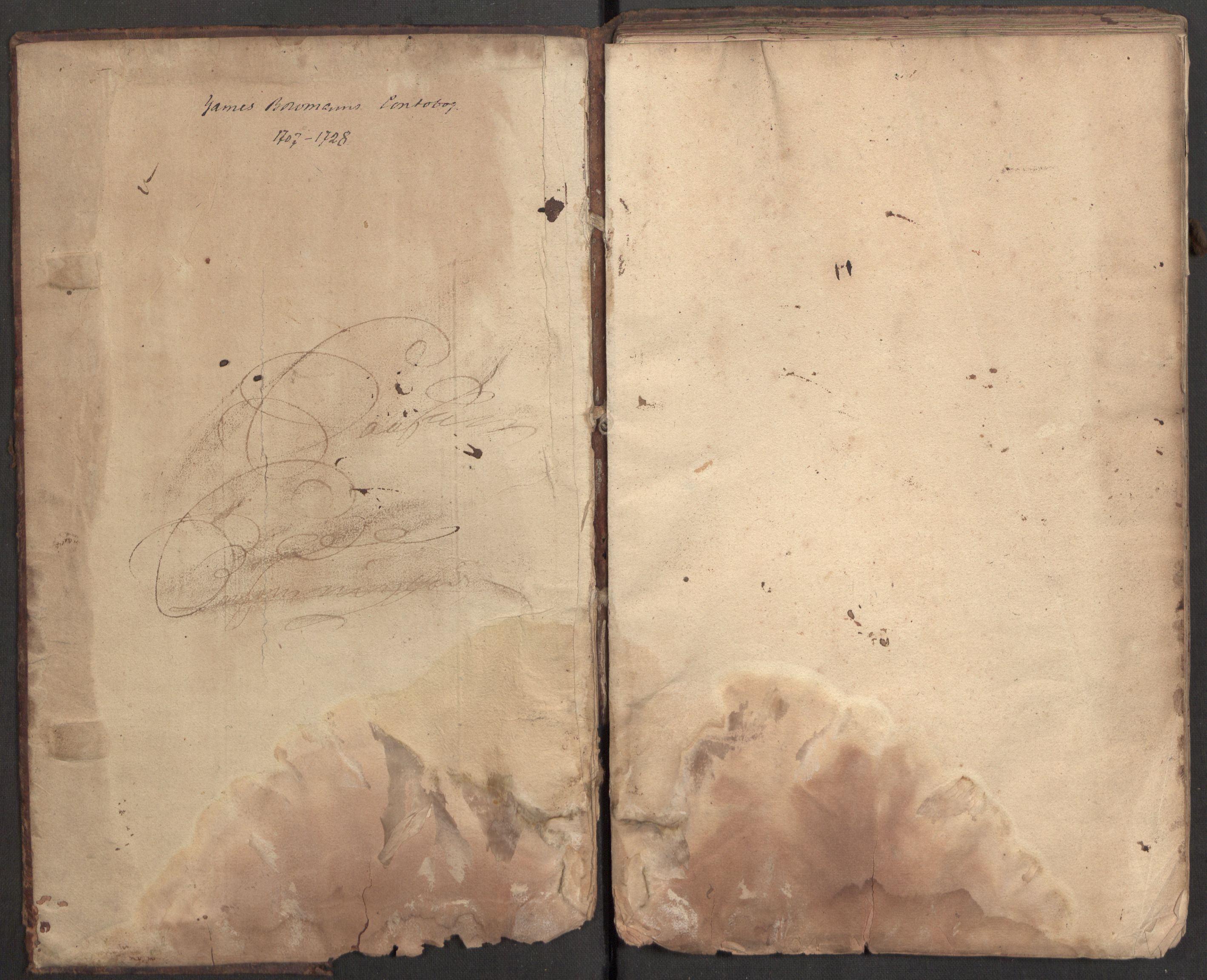 Bowman, James, RA/PA-0067/F/L0002/0001: Kontobok og skiftepapirer / James Bowmans kontobok, 1708-1728, s. 2