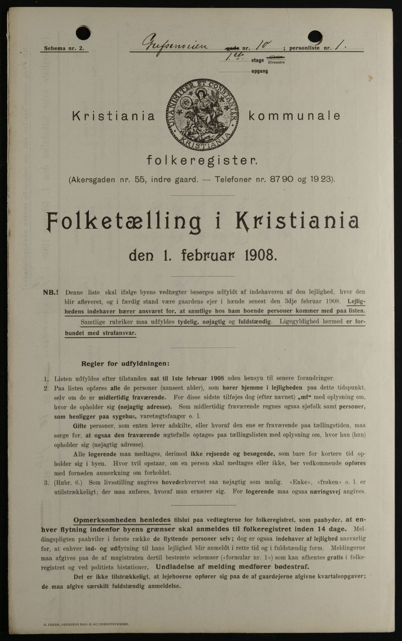 OBA, Kommunal folketelling 1.2.1908 for Kristiania kjøpstad, 1908, s. 26625