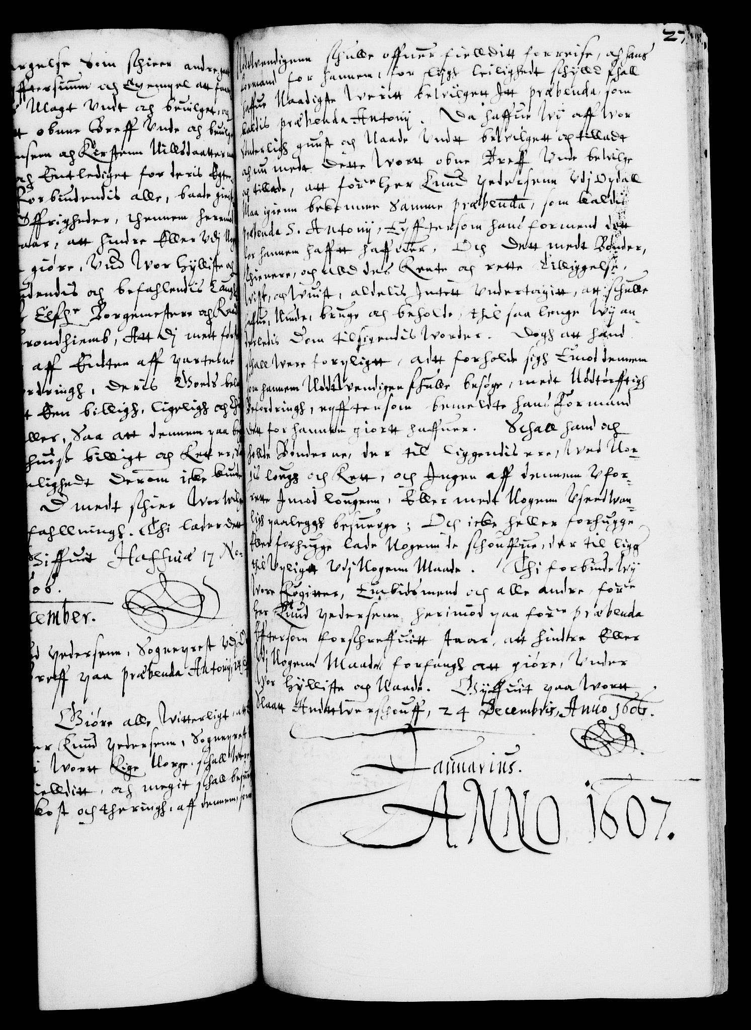 Danske Kanselli 1572-1799, RA/EA-3023/F/Fc/Fca/Fcaa/L0003: Norske registre (mikrofilm), 1596-1616, s. 277a