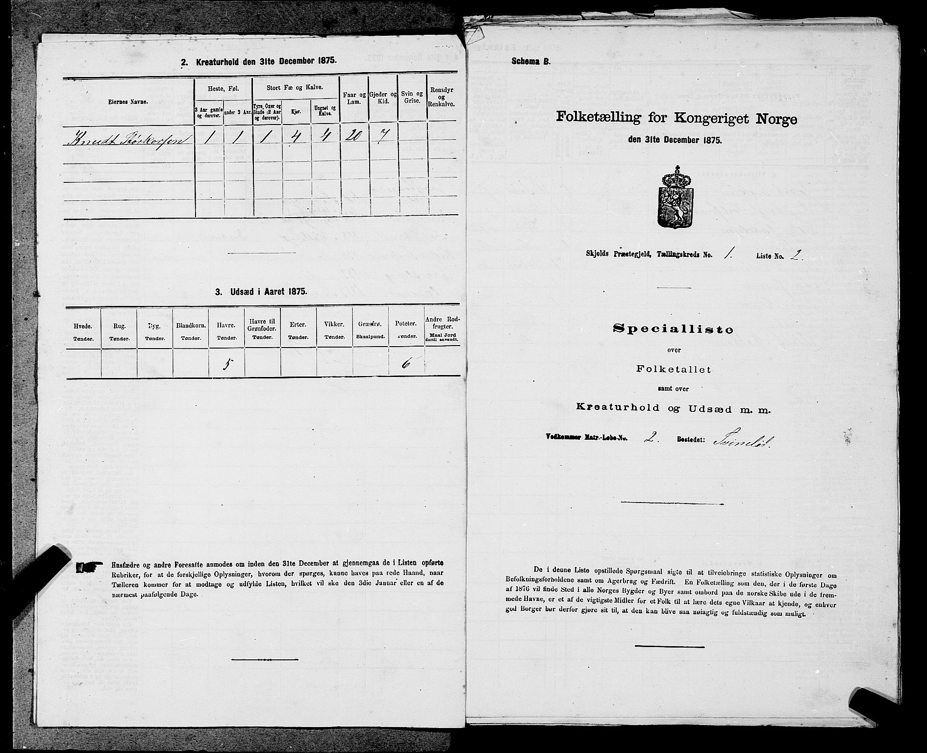 SAST, Folketelling 1875 for 1154P Skjold prestegjeld, 1875, s. 56