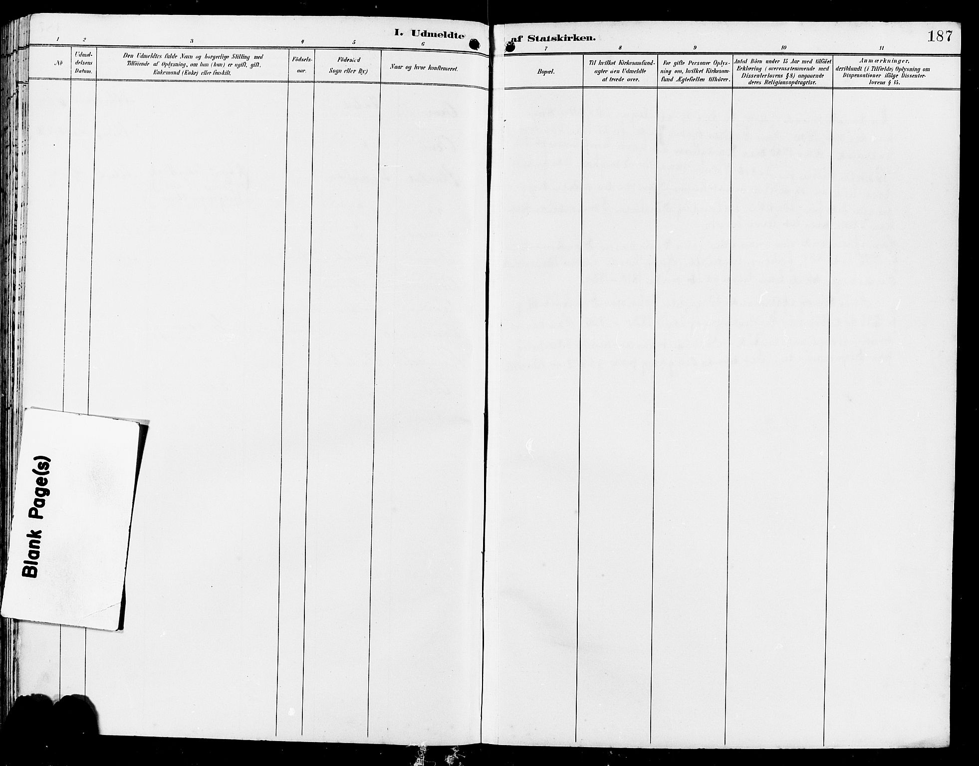 Bakke sokneprestkontor, AV/SAK-1111-0002/F/Fb/Fba/L0003: Klokkerbok nr. B 3, 1894-1910, s. 187