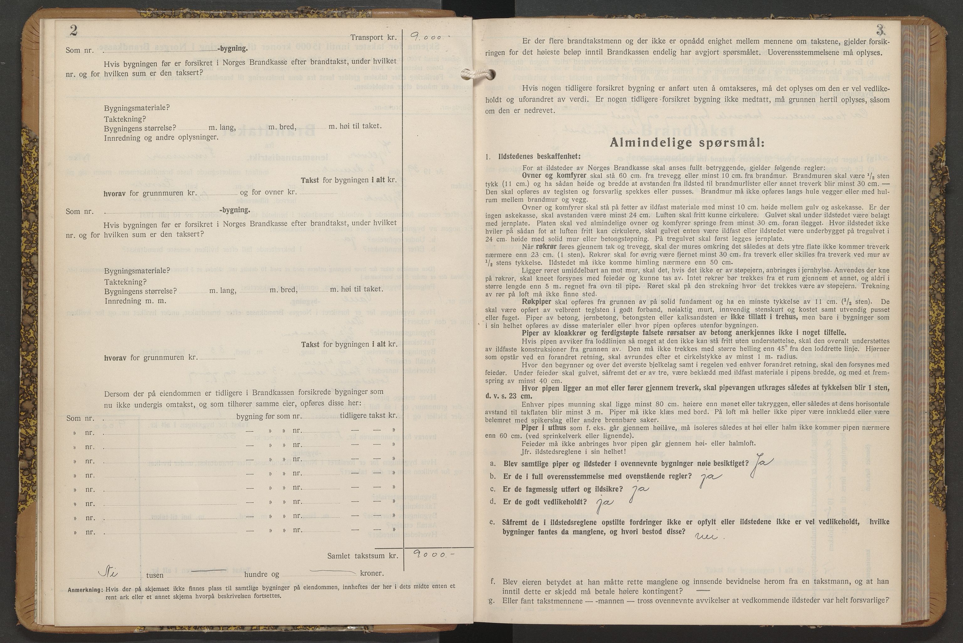 Nordkapp lensmannskontor, AV/SATØ-SATO-103/1/Fm/L0011: Branntakstprotokoller, 1939-1951