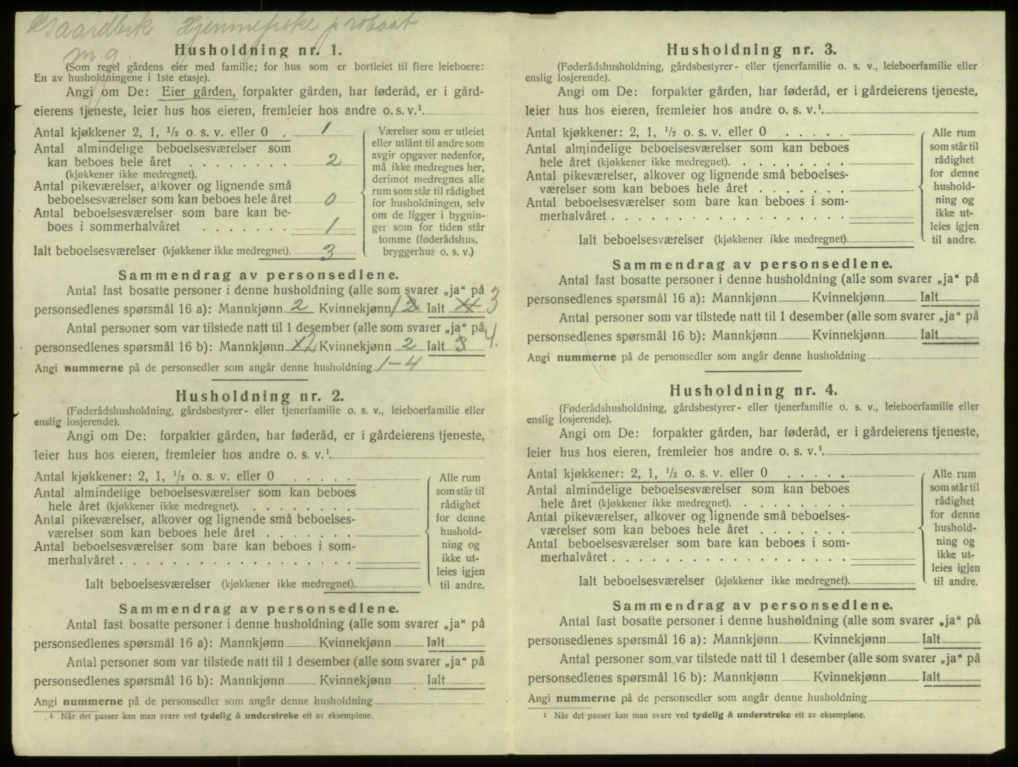 SAB, Folketelling 1920 for 1441 Selje herred, 1920, s. 499