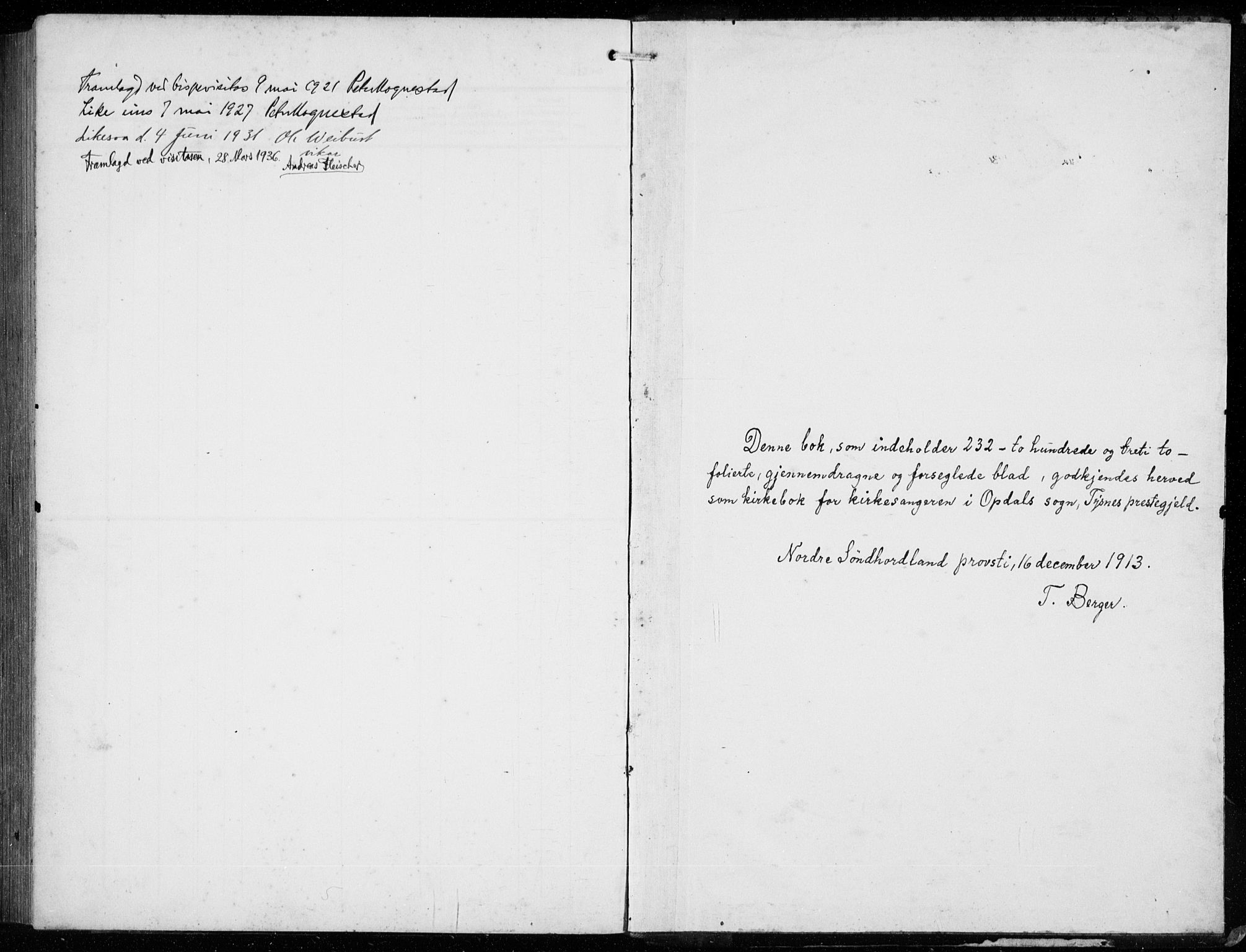 Tysnes sokneprestembete, SAB/A-78601/H/Hab: Klokkerbok nr. E  4, 1912-1936