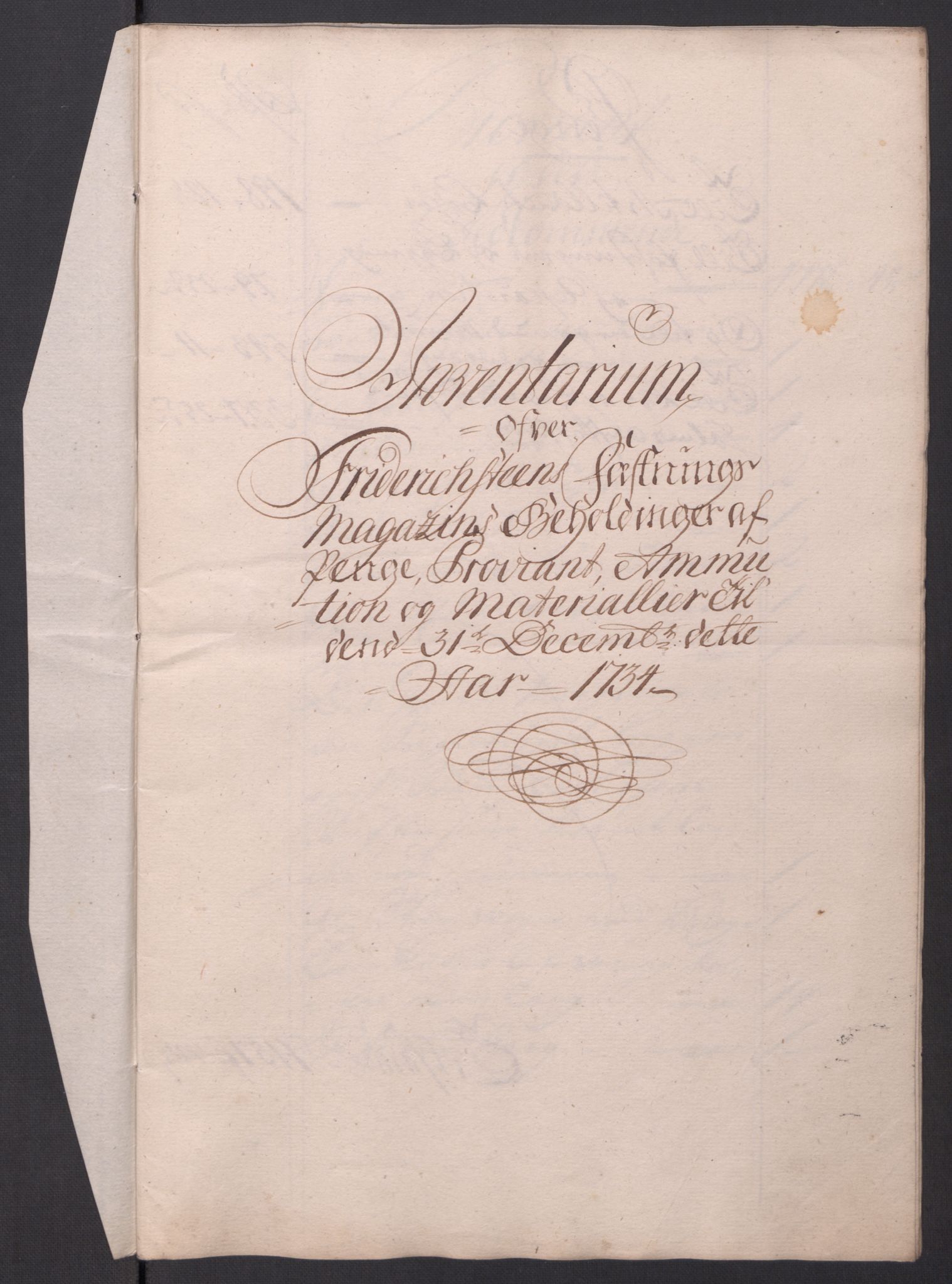 Kommanderende general (KG I) med Det norske krigsdirektorium, RA/EA-5419/D/L0154: Fredriksten festning: Brev, inventarfortegnelser og regnskapsekstrakter, 1730-1739, s. 282