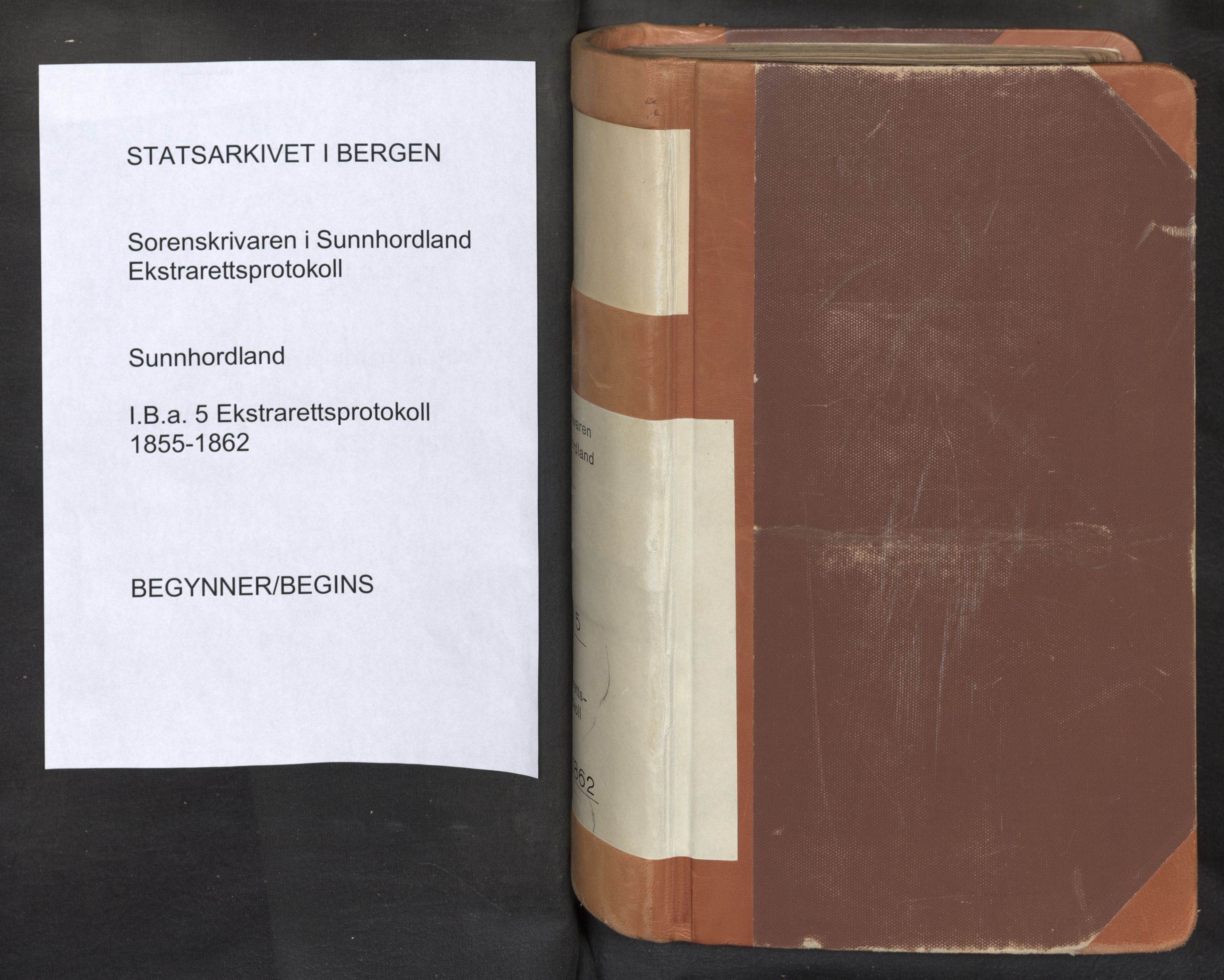 Sunnhordland sorenskrivar, SAB/A-2401/1/F/Fb/Fba/L0005: Ekstrarettsprotokoll, 1855-1862