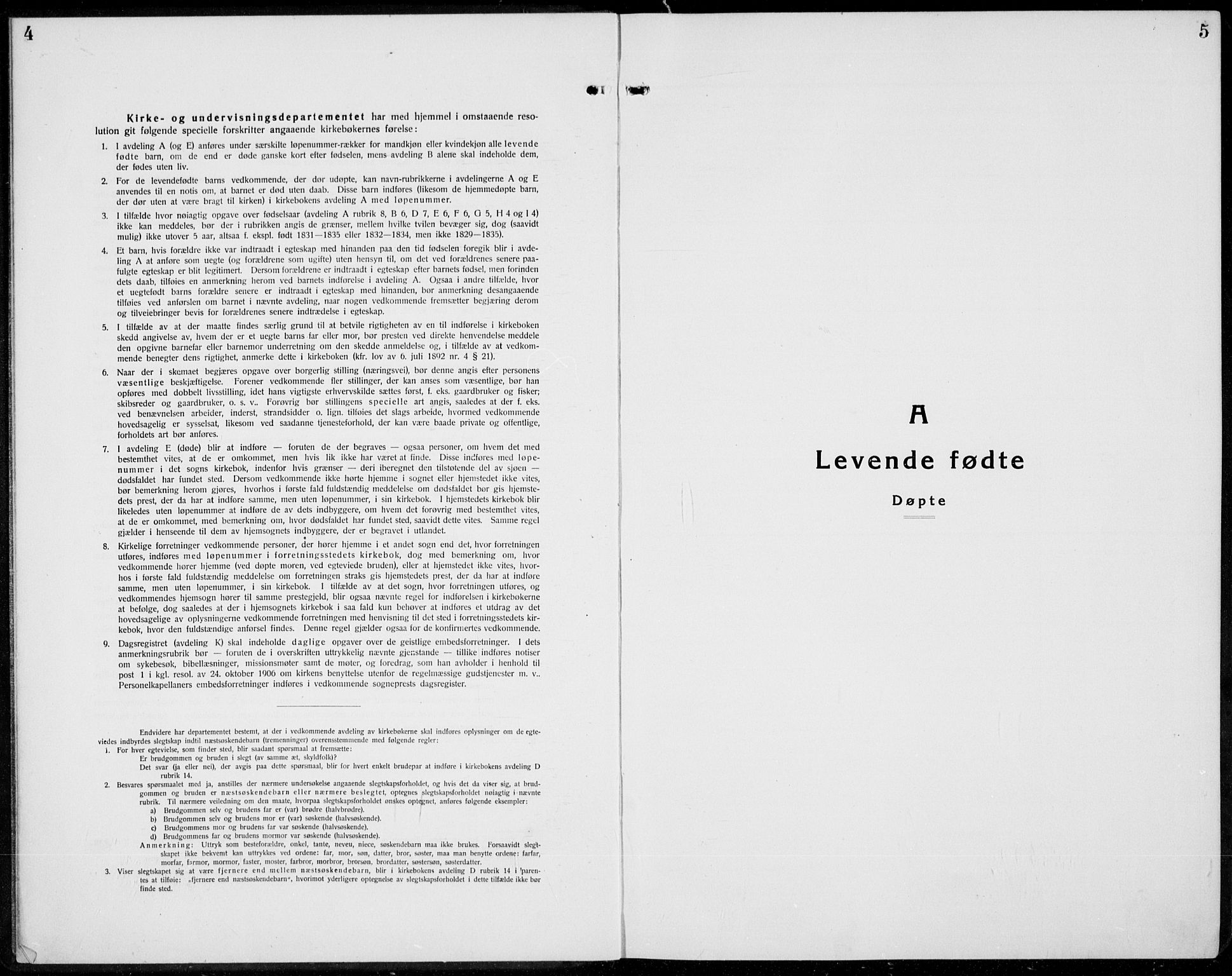 Brøttum prestekontor, SAH/PREST-016/L/La/L0001: Klokkerbok nr. 1, 1921-1941, s. 4-5