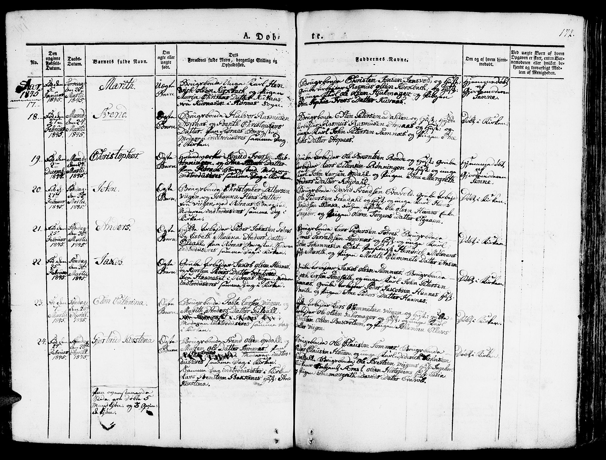 Ministerialprotokoller, klokkerbøker og fødselsregistre - Sør-Trøndelag, SAT/A-1456/681/L0938: Klokkerbok nr. 681C02, 1829-1879, s. 172