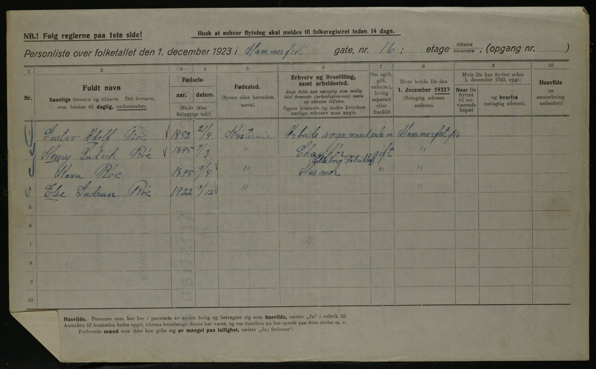 OBA, Kommunal folketelling 1.12.1923 for Kristiania, 1923, s. 38451