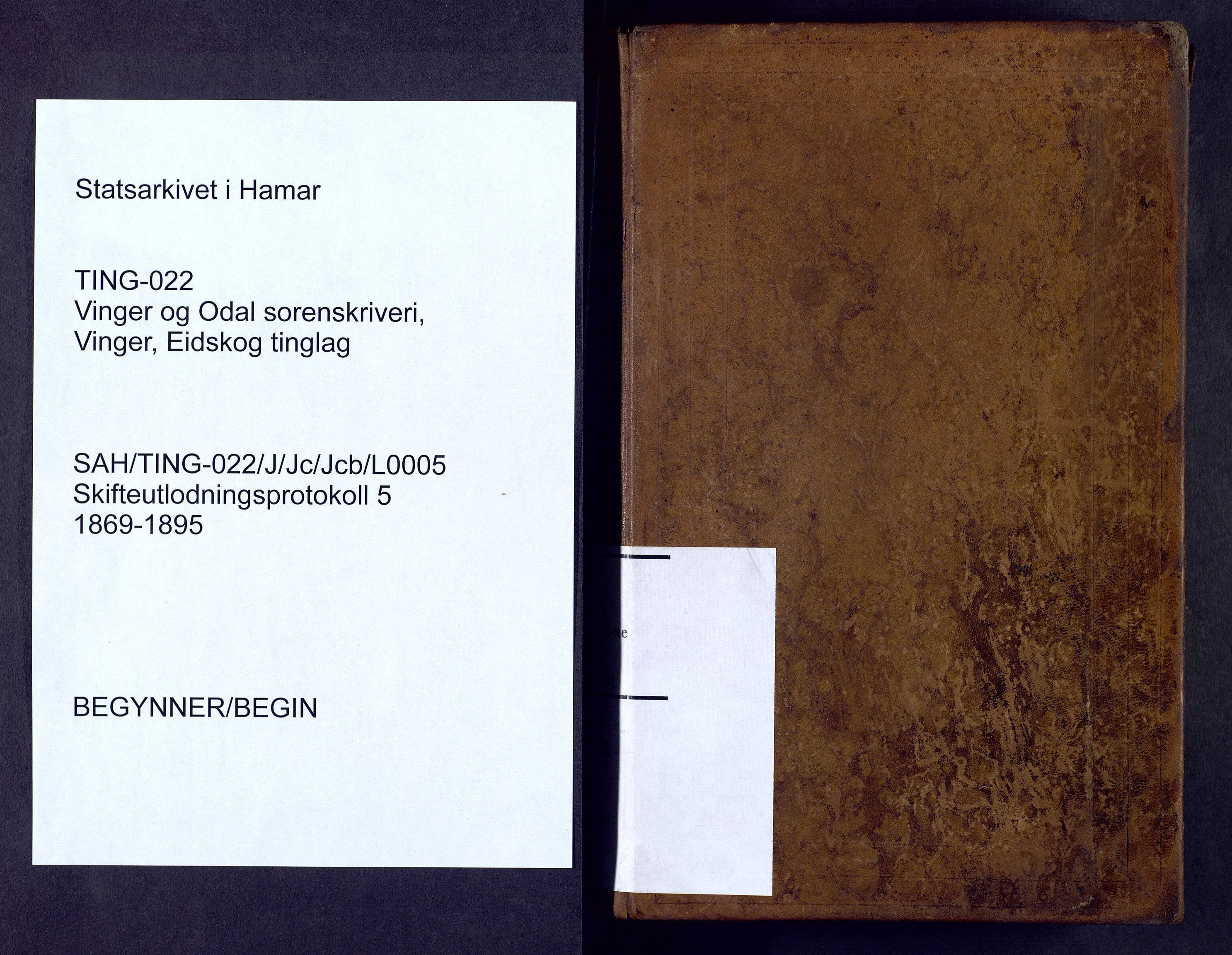 Vinger og Odal sorenskriveri, AV/SAH-TING-022/J/Jc/Jcb/L0005: Skifteutlodningsprotokoll - Vinger og Eidskog, 1869-1895