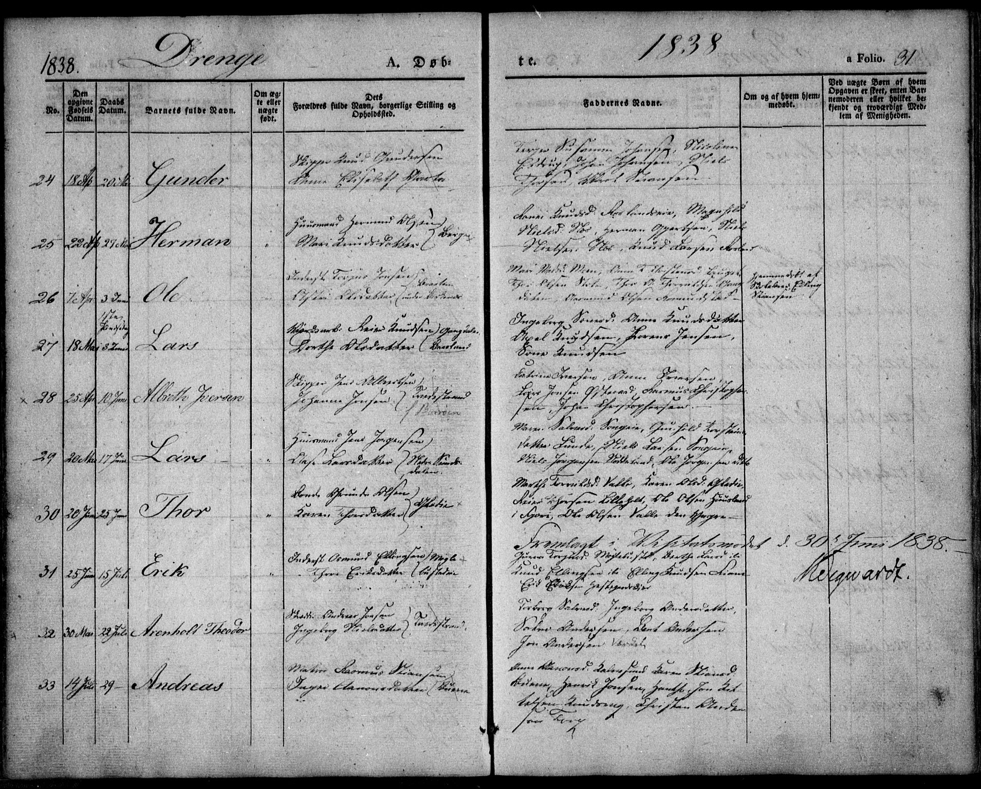 Holt sokneprestkontor, AV/SAK-1111-0021/F/Fa/L0007: Ministerialbok nr. A 7, 1836-1848, s. 31