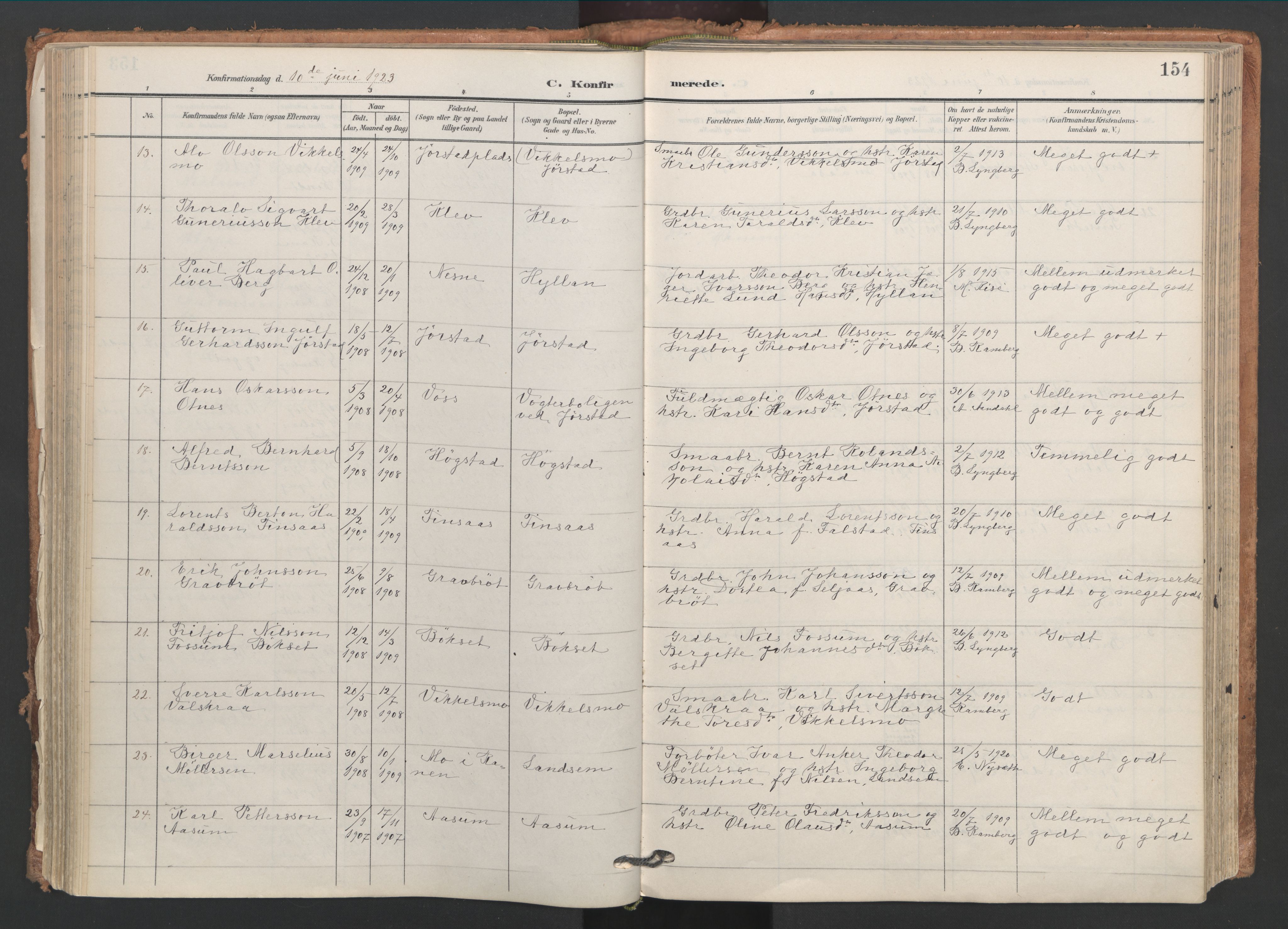 Ministerialprotokoller, klokkerbøker og fødselsregistre - Nord-Trøndelag, AV/SAT-A-1458/749/L0477: Ministerialbok nr. 749A11, 1902-1927, s. 154