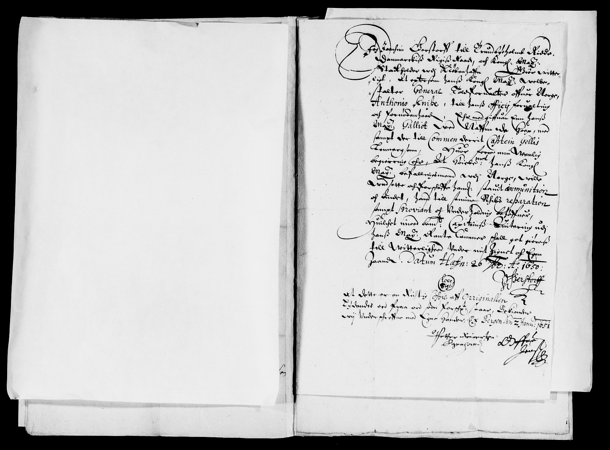 Rentekammeret inntil 1814, Reviderte regnskaper, Lensregnskaper, AV/RA-EA-5023/R/Rb/Rbt/L0119: Bergenhus len, 1650-1652