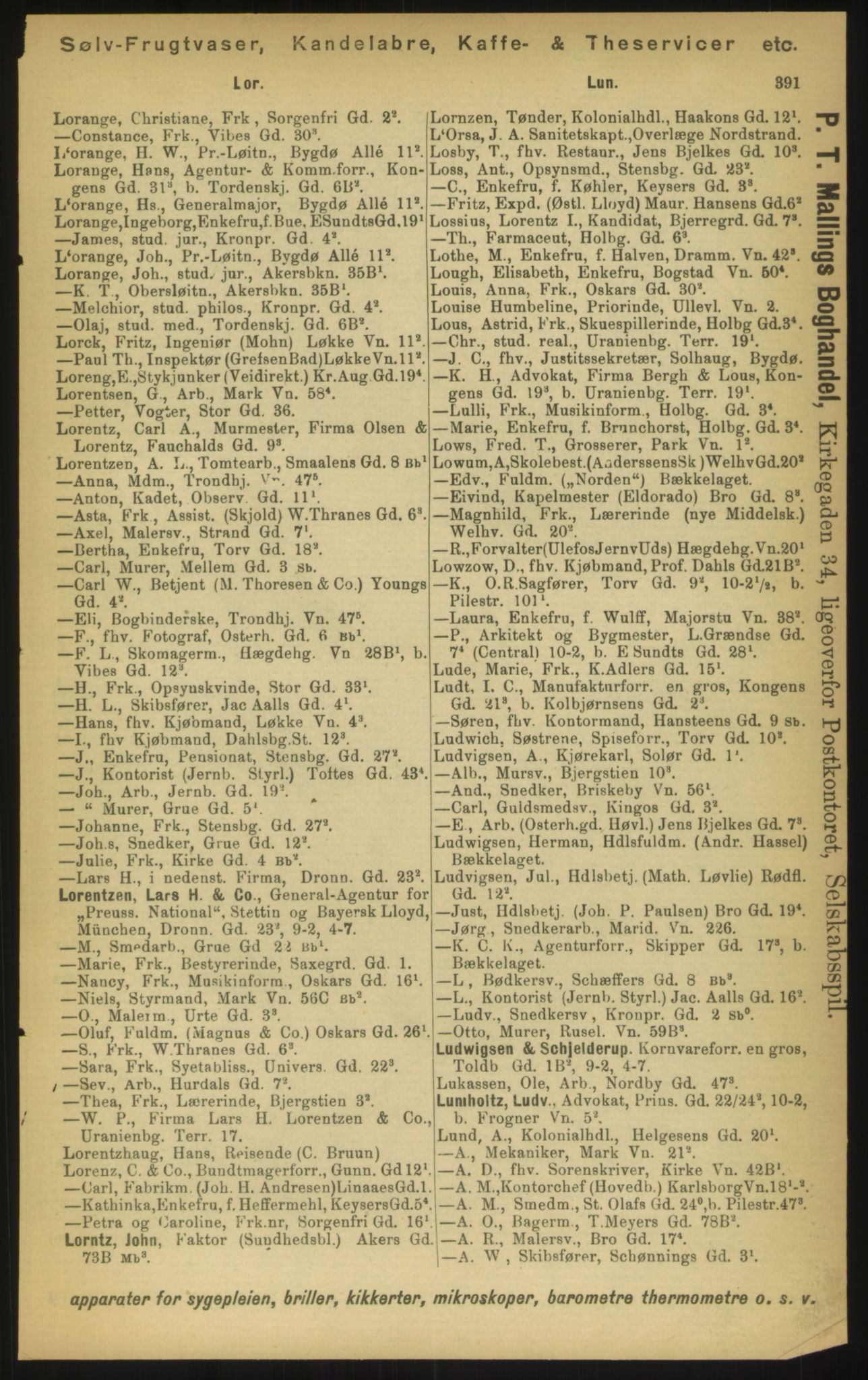 Kristiania/Oslo adressebok, PUBL/-, 1897, s. 391