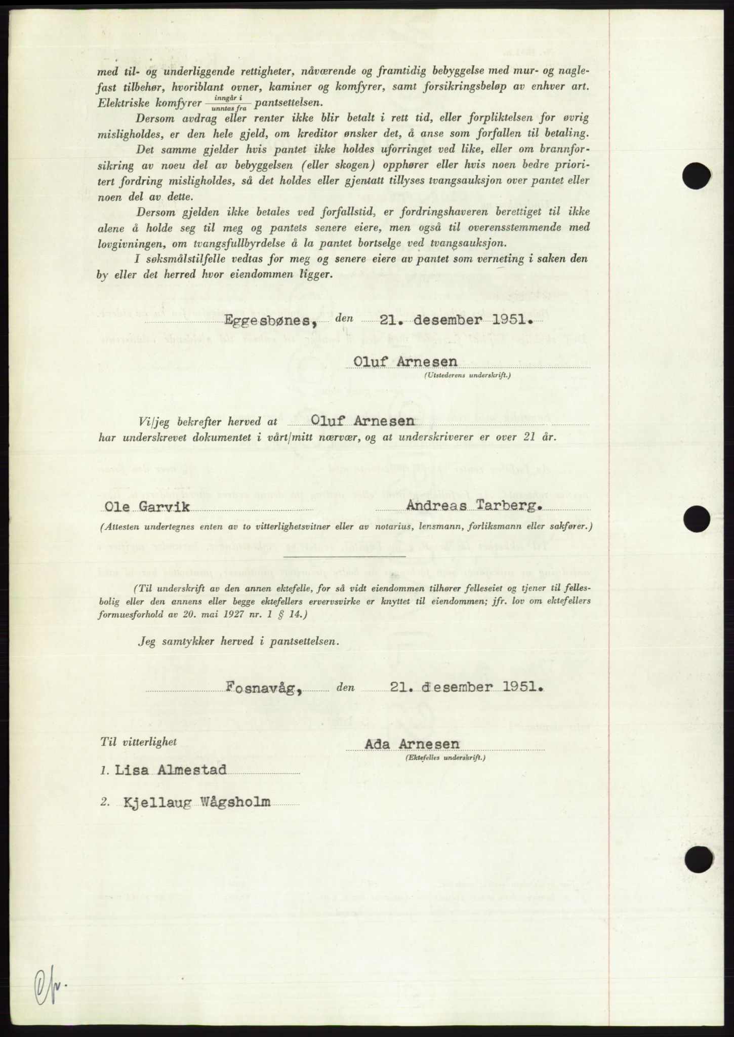 Søre Sunnmøre sorenskriveri, AV/SAT-A-4122/1/2/2C/L0121: Pantebok nr. 9B, 1951-1952, Dagboknr: 15/1952