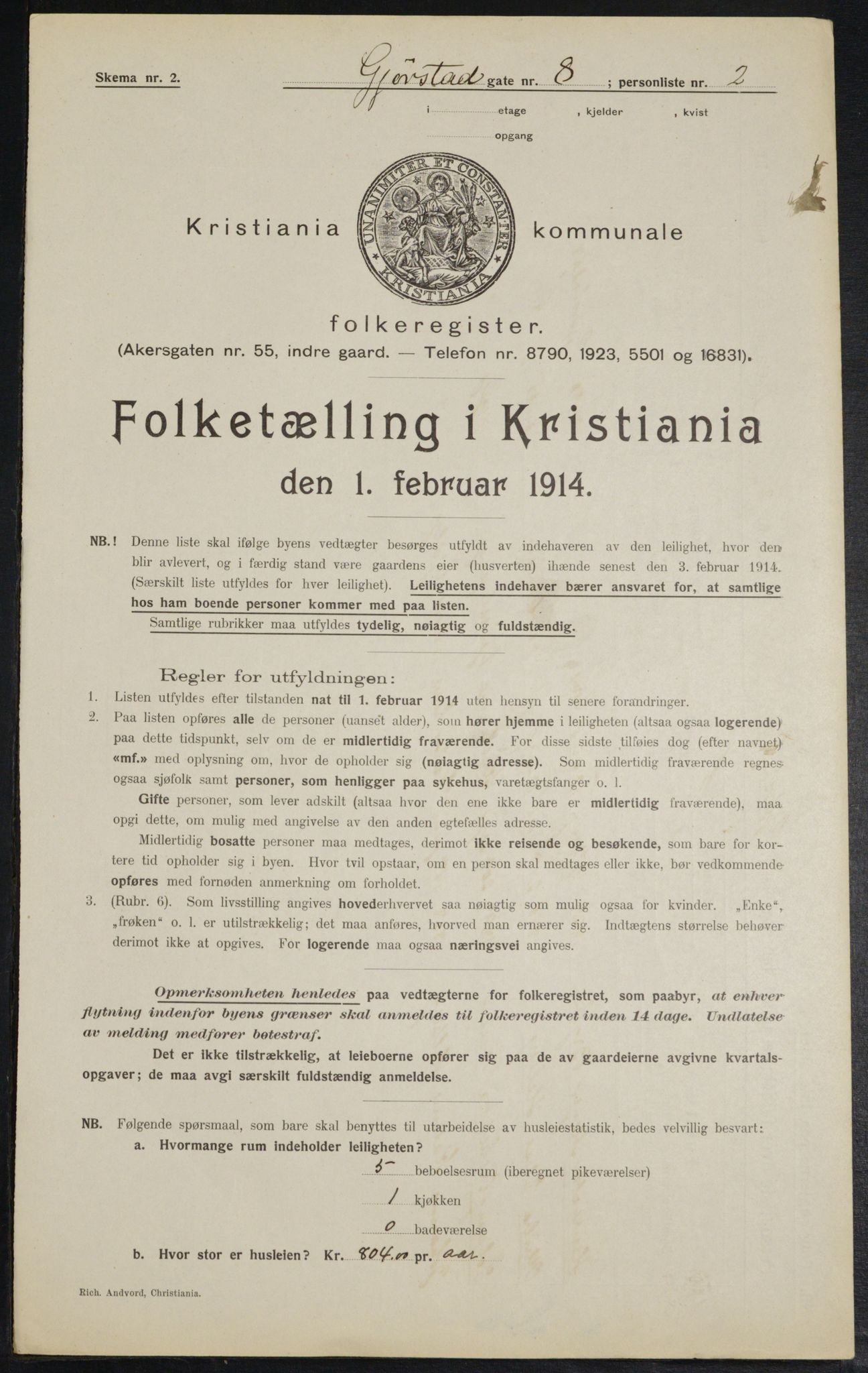 OBA, Kommunal folketelling 1.2.1914 for Kristiania, 1914, s. 29494