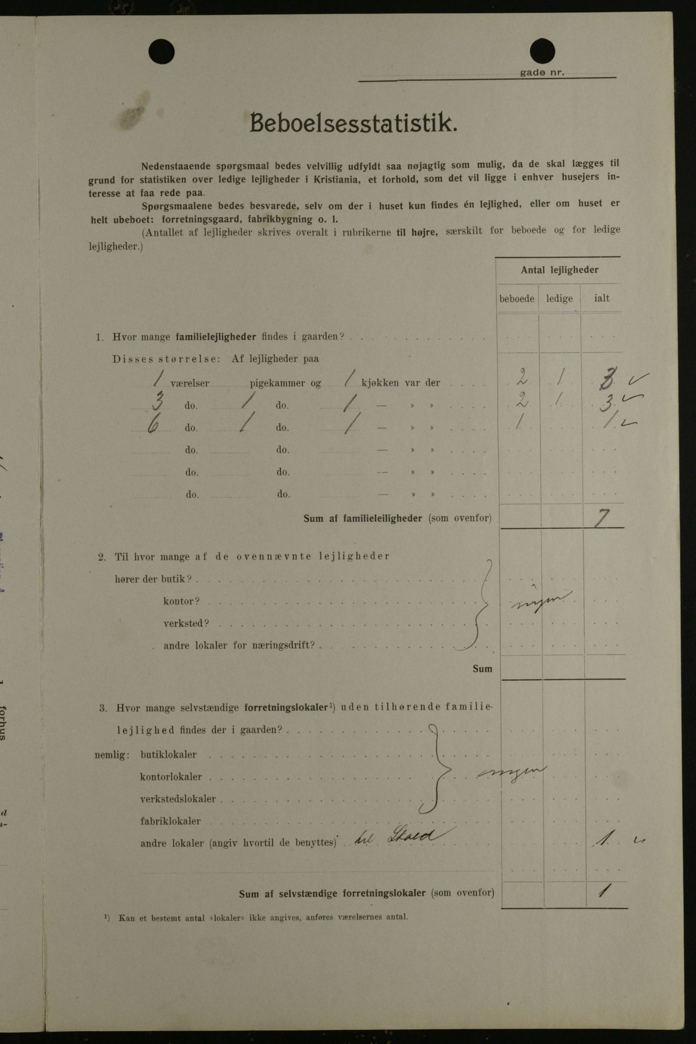 OBA, Kommunal folketelling 1.2.1908 for Kristiania kjøpstad, 1908, s. 4343