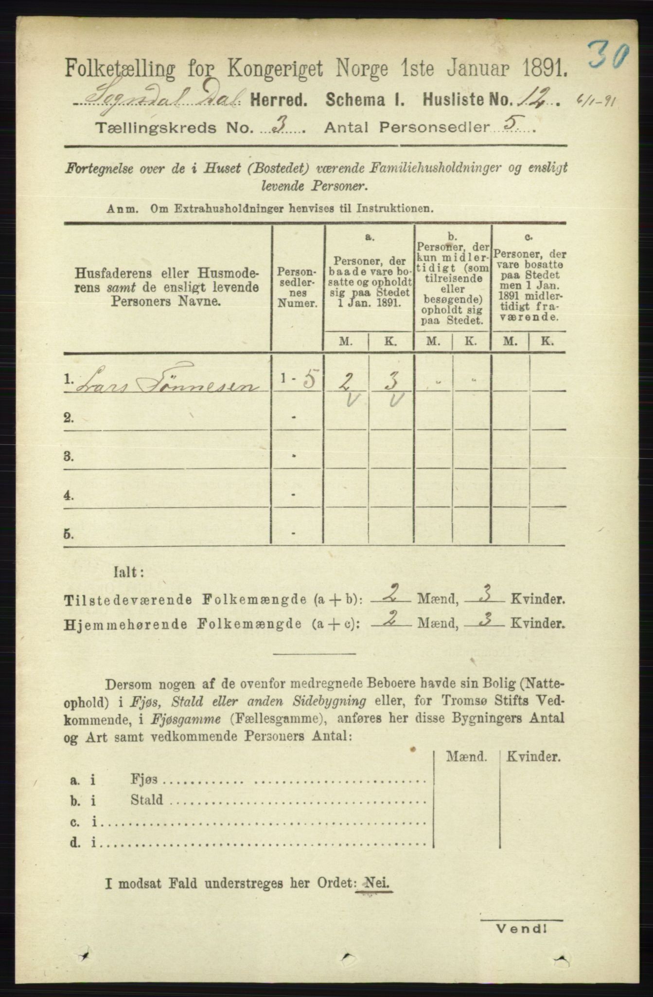 RA, Folketelling 1891 for 1111 Sokndal herred, 1891, s. 682