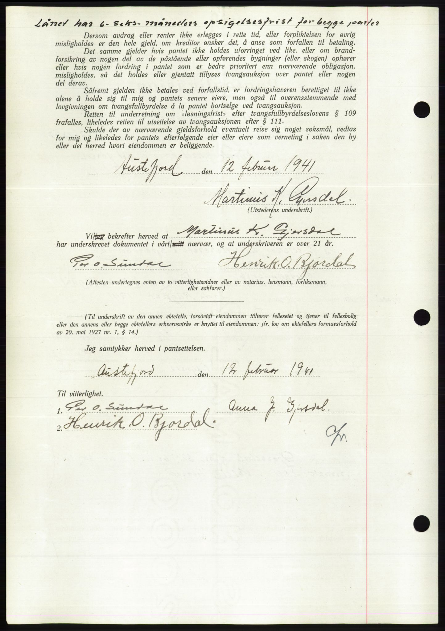 Søre Sunnmøre sorenskriveri, AV/SAT-A-4122/1/2/2C/L0071: Pantebok nr. 65, 1941-1941, Dagboknr: 148/1941