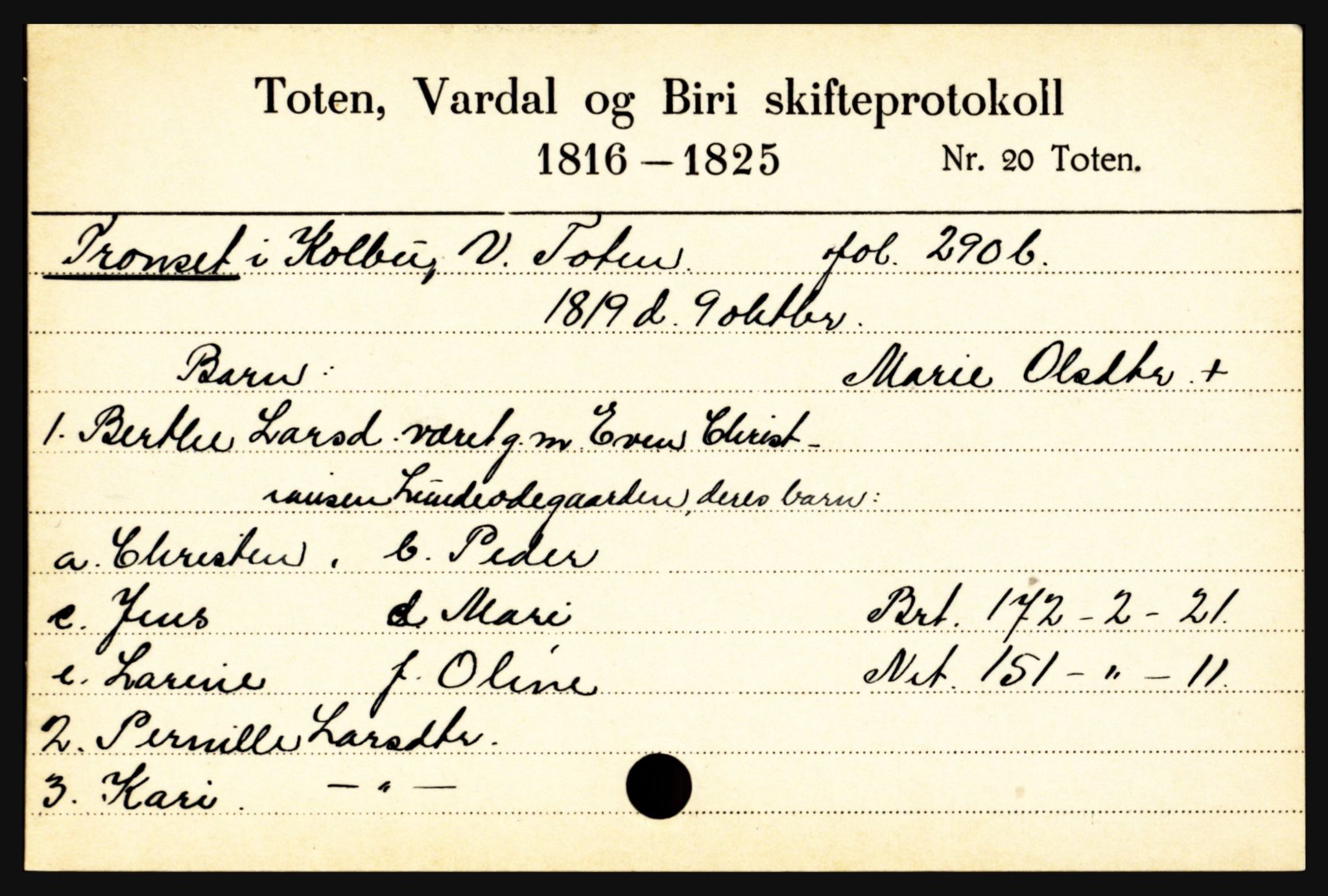Toten tingrett, SAH/TING-006/J, 1657-1903, s. 21461