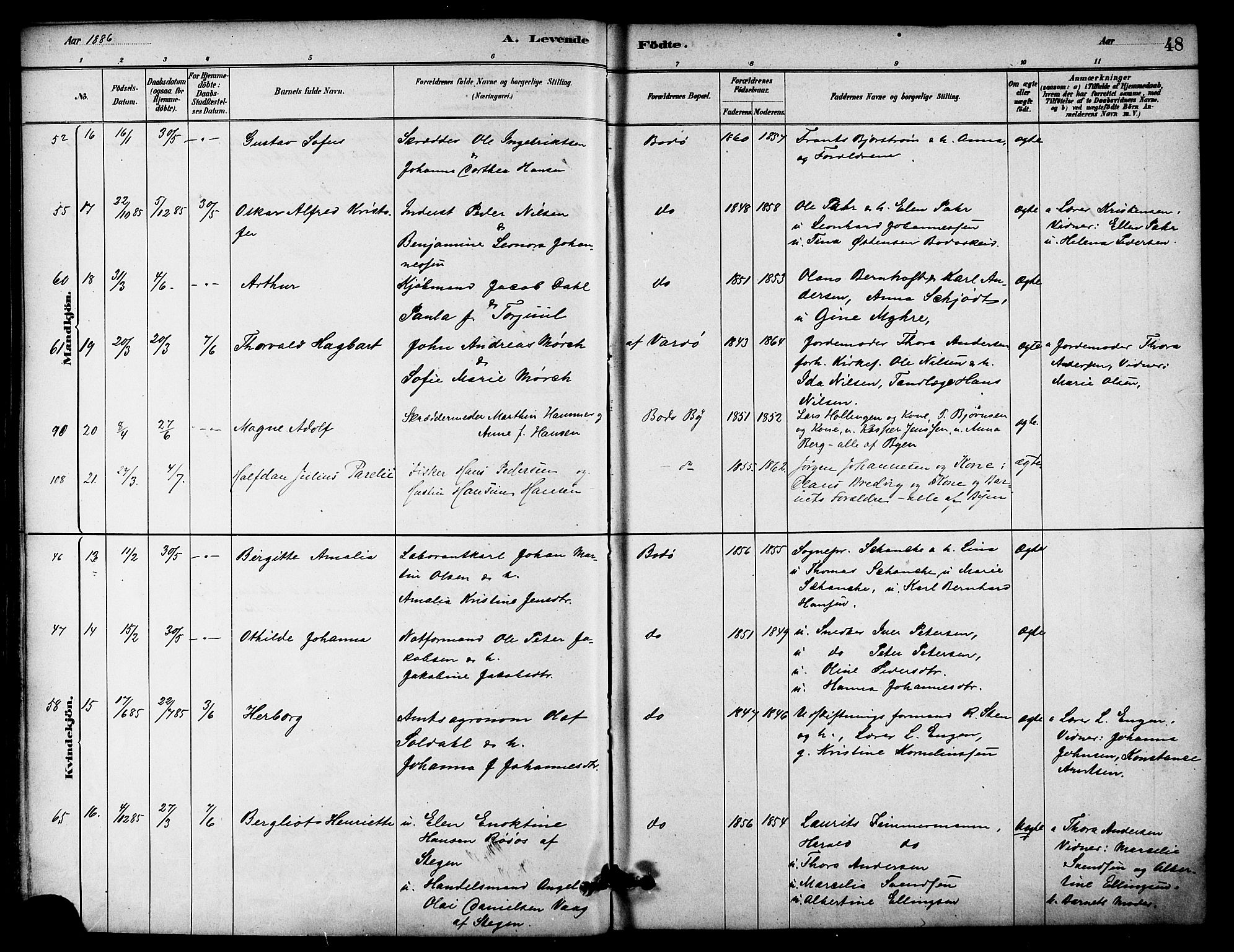 Ministerialprotokoller, klokkerbøker og fødselsregistre - Nordland, AV/SAT-A-1459/801/L0030: Klokkerbok nr. 801C05, 1879-1887, s. 48