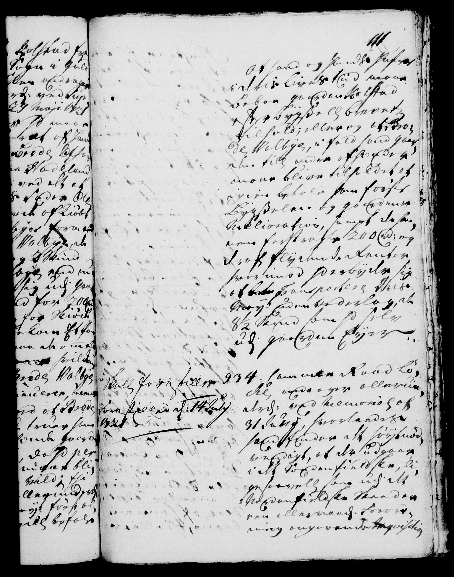 Rentekammeret, Kammerkanselliet, AV/RA-EA-3111/G/Gh/Gha/L0004: Norsk ekstraktmemorialprotokoll, sak. 766-941 (merket RK 53.49), 1721, s. 111