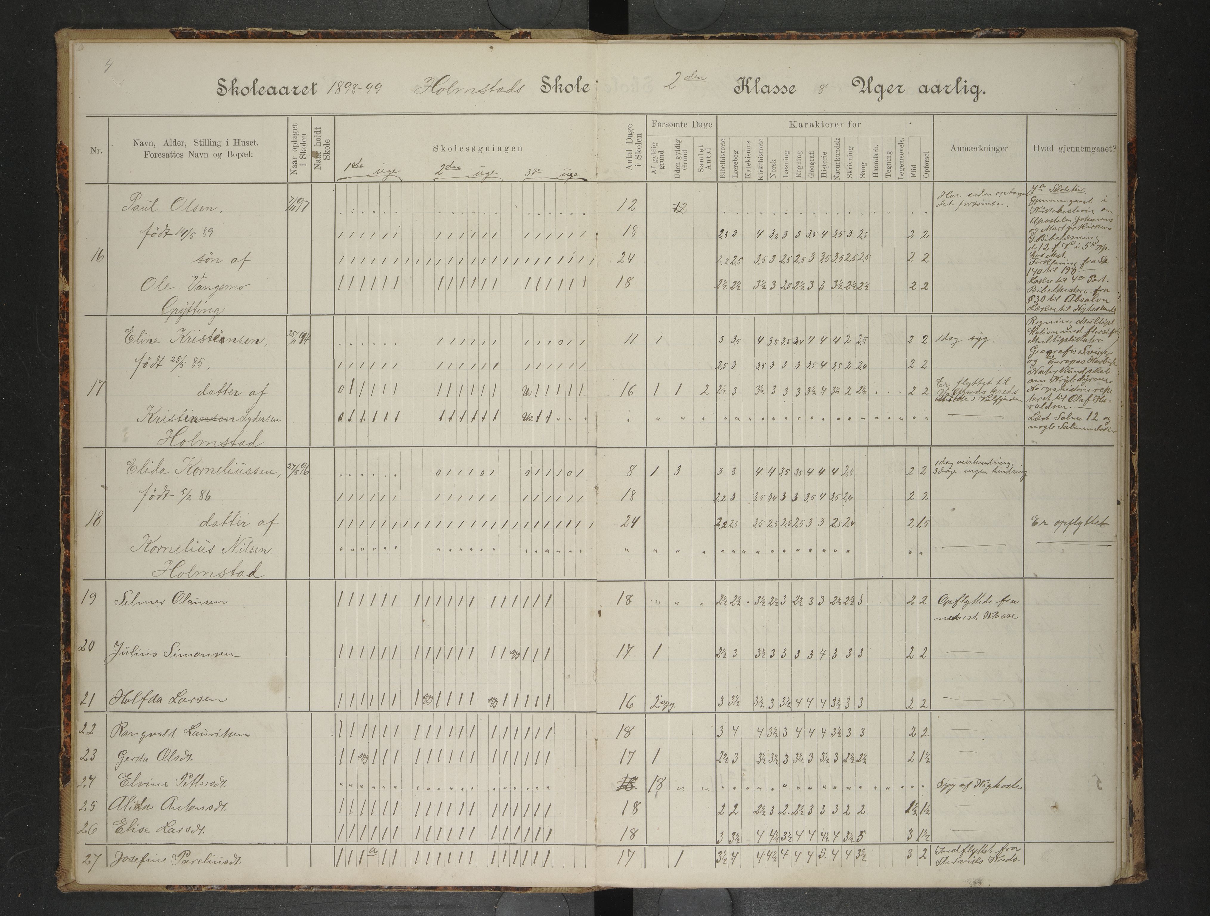 Hadsel kommune. Storvik og Valfjord skolekrets, AIN/K-18660.510.43/F/L0001: Skoleprotokoll Storvik og Valfjord skolekrets, 1898-1902