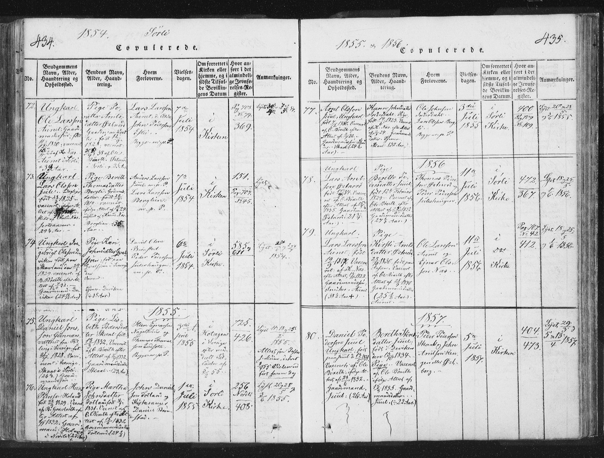 Ministerialprotokoller, klokkerbøker og fødselsregistre - Nord-Trøndelag, AV/SAT-A-1458/755/L0491: Ministerialbok nr. 755A01 /2, 1817-1864, s. 434-435