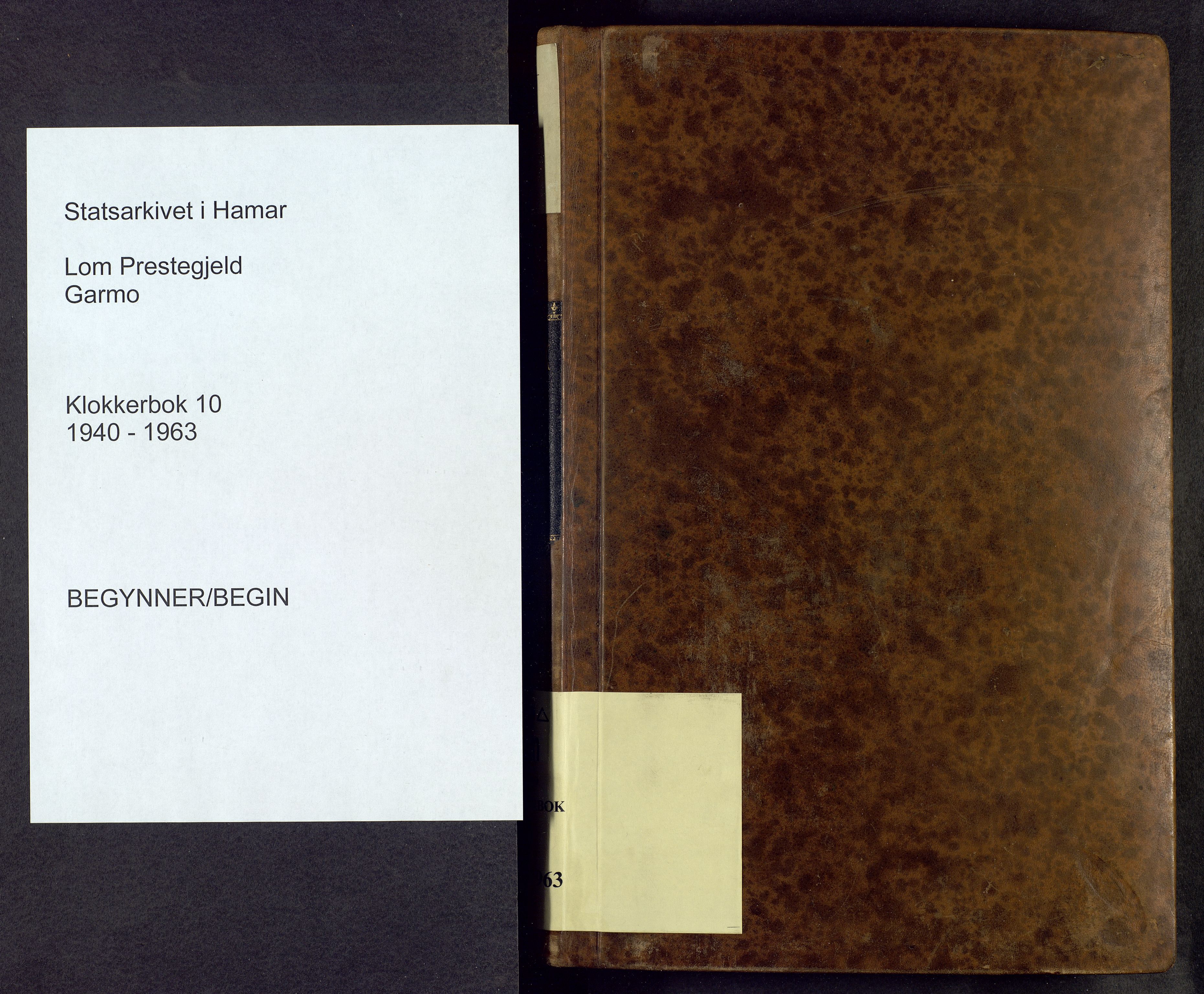 Lom prestekontor, SAH/PREST-070/L/L0010: Klokkerbok nr. 10, 1940-1963