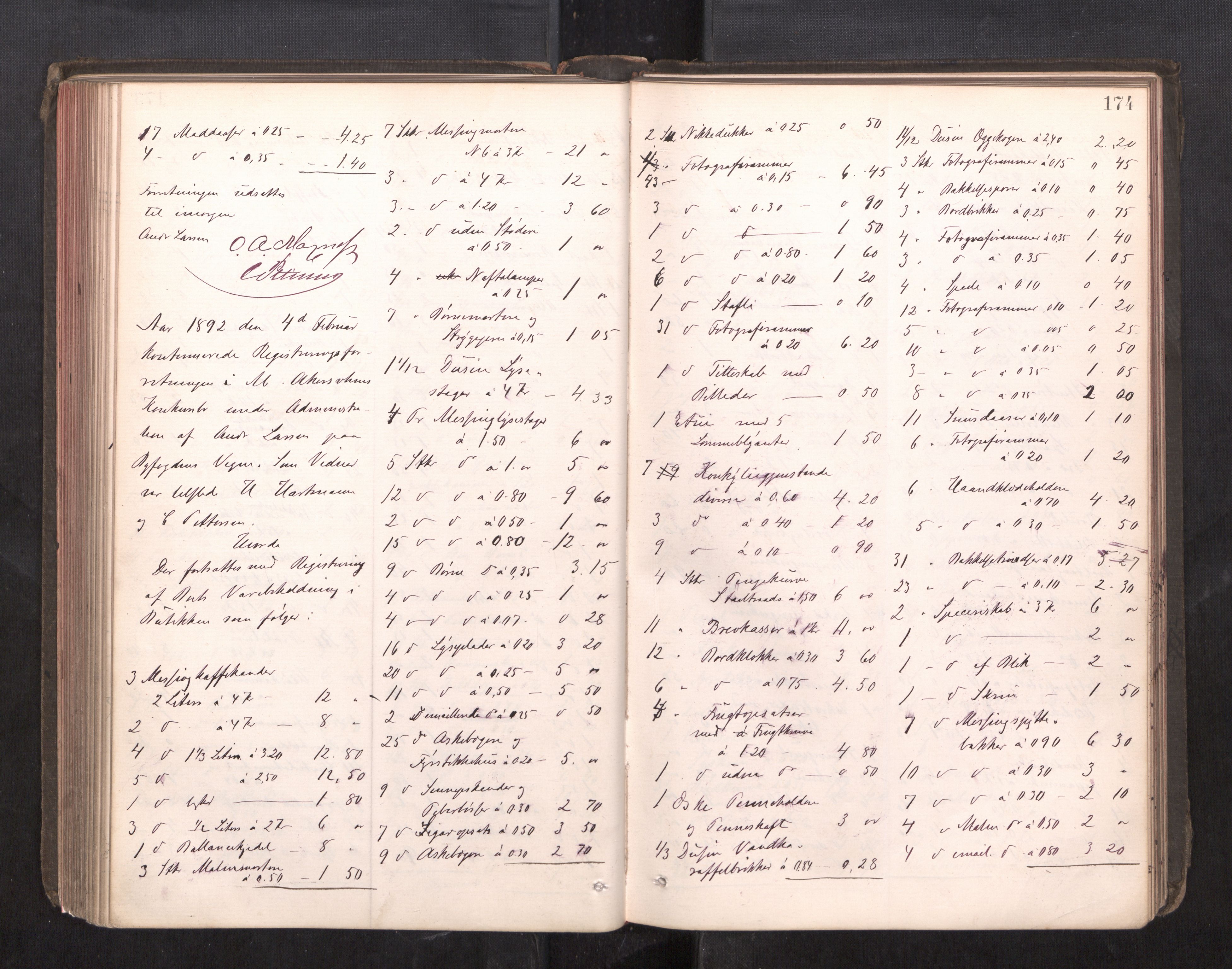 Trondheim byfogd, AV/SAT-A-0003/1/3/3C/L0013: Skifteregistreringsprotokoll - 19/7-14/8. (u/ register), 1887-1893, s. 174