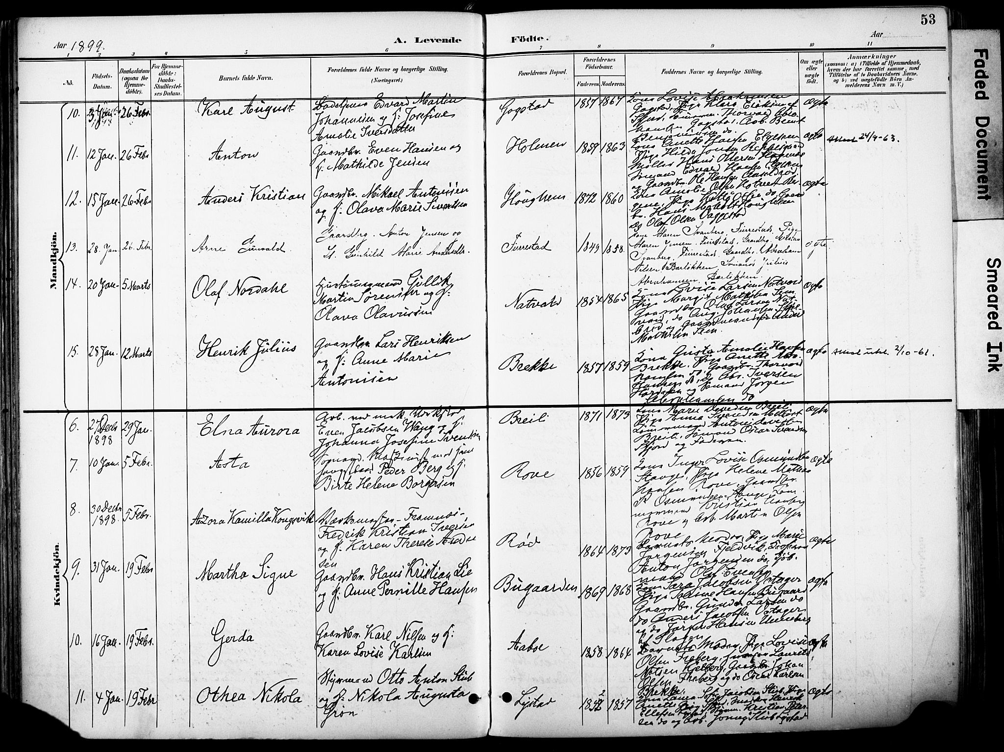 Sandar kirkebøker, AV/SAKO-A-243/F/Fa/L0014: Ministerialbok nr. 14, 1896-1909, s. 53