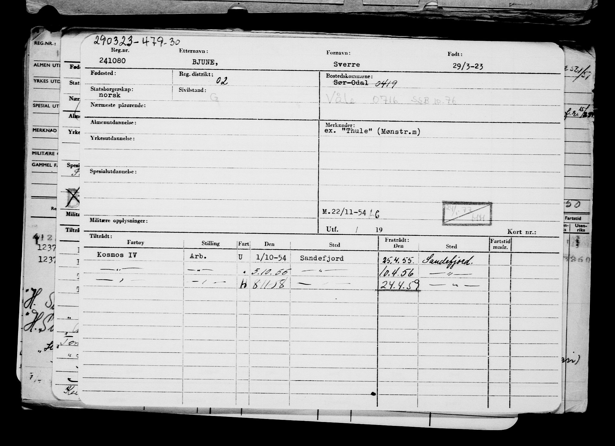 Direktoratet for sjømenn, AV/RA-S-3545/G/Gb/L0217: Hovedkort, 1923, s. 222