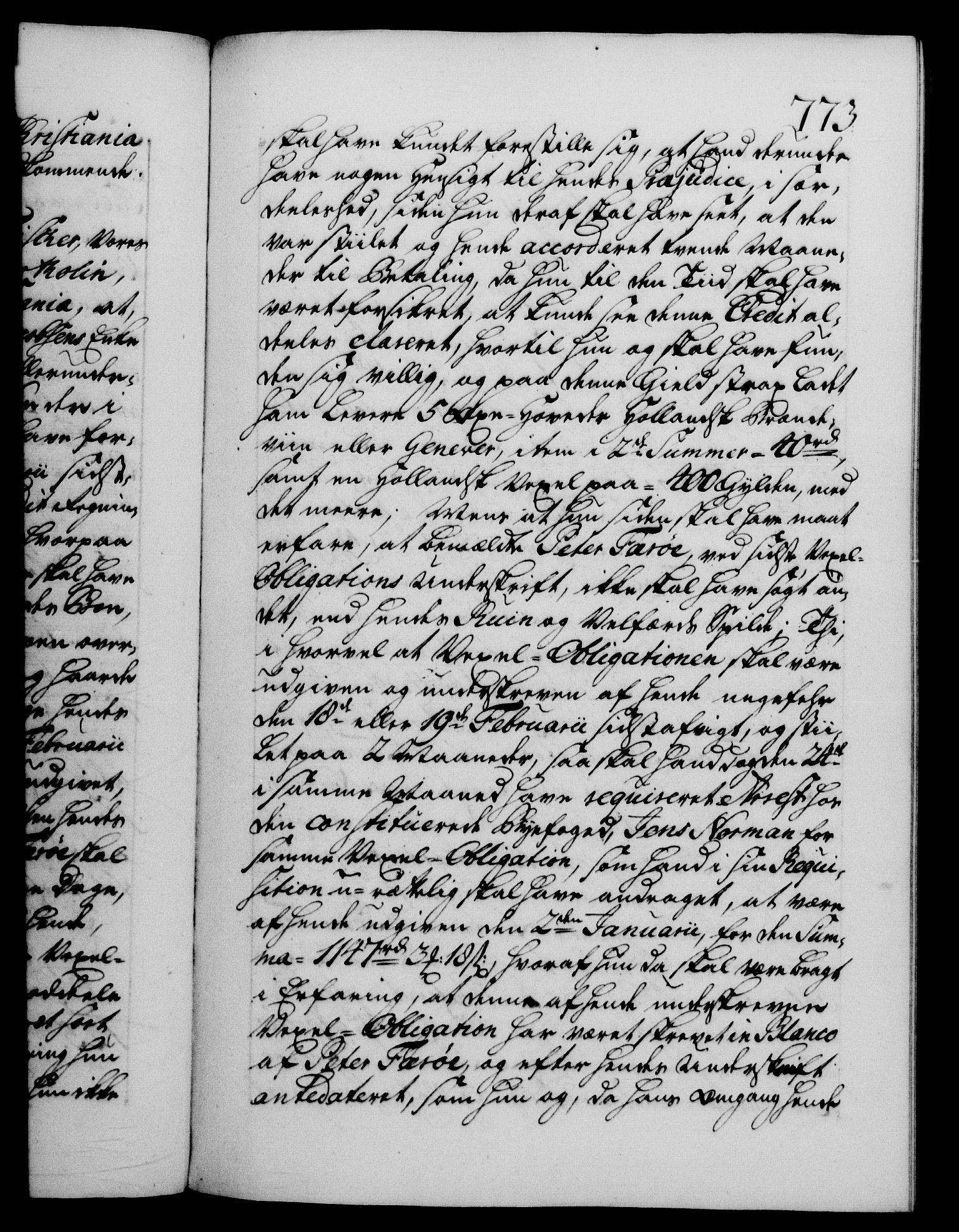 Danske Kanselli 1572-1799, AV/RA-EA-3023/F/Fc/Fca/Fcab/L0029: Norske tegnelser, 1741-1743, s. 773a
