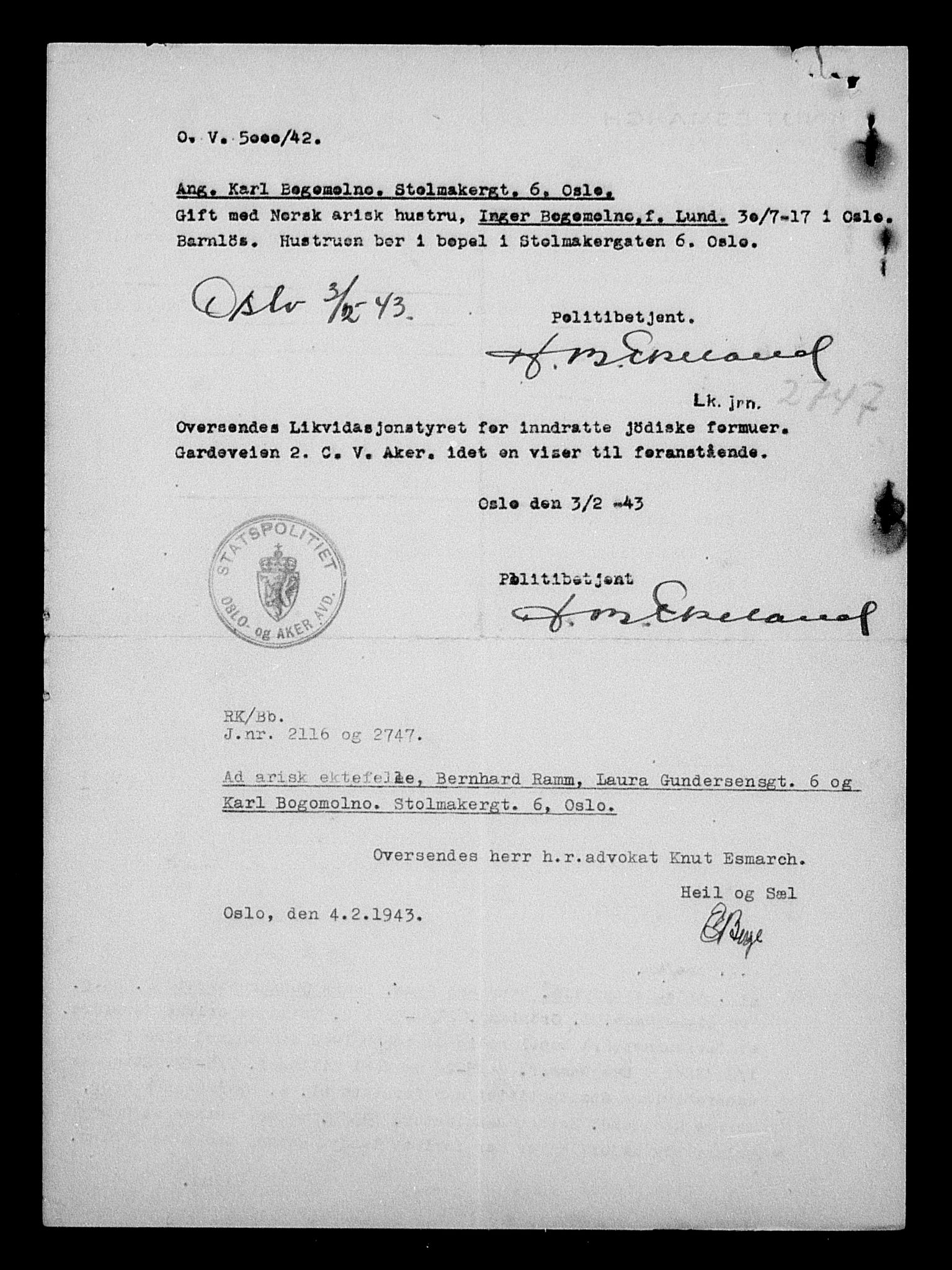 Justisdepartementet, Tilbakeføringskontoret for inndratte formuer, AV/RA-S-1564/H/Hc/Hcc/L0927: --, 1945-1947, s. 319