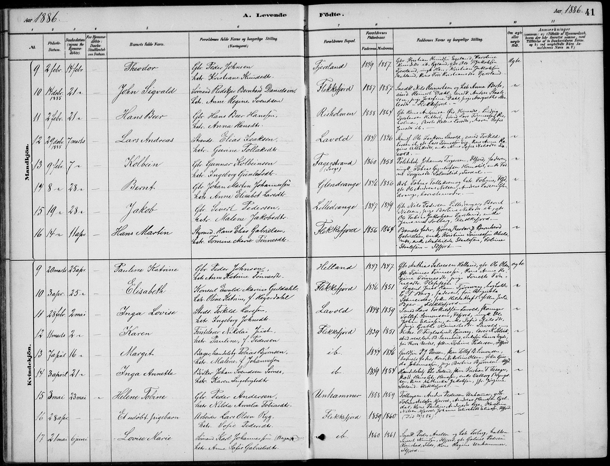 Flekkefjord sokneprestkontor, AV/SAK-1111-0012/F/Fb/Fbc/L0007: Klokkerbok nr. B 7, 1880-1902, s. 41