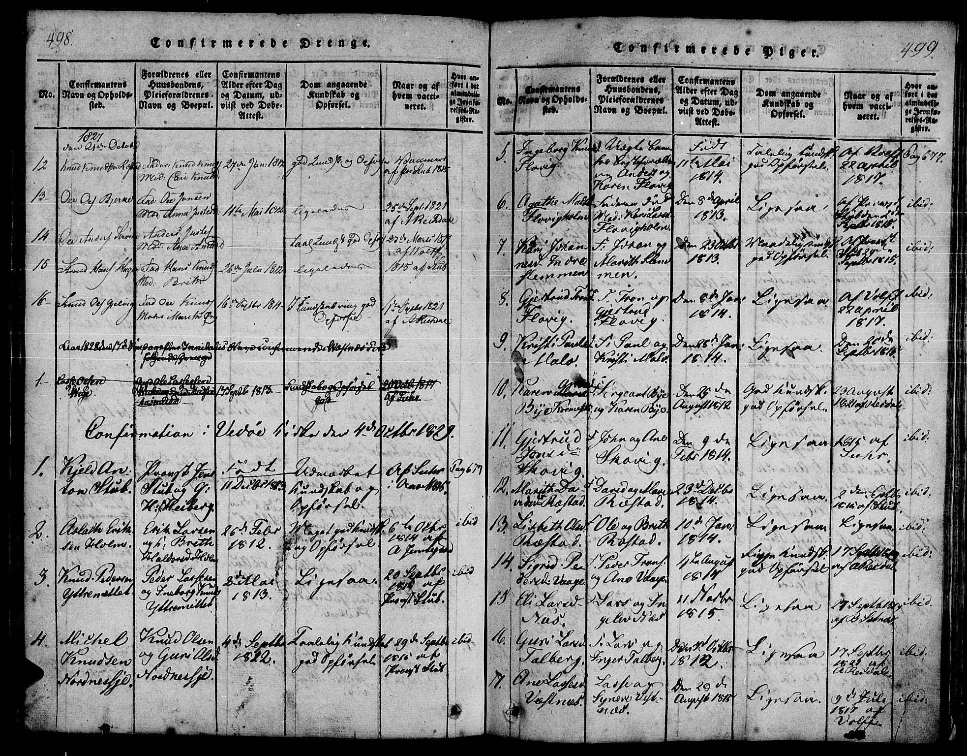 Ministerialprotokoller, klokkerbøker og fødselsregistre - Møre og Romsdal, AV/SAT-A-1454/547/L0602: Ministerialbok nr. 547A04, 1818-1845, s. 498-499