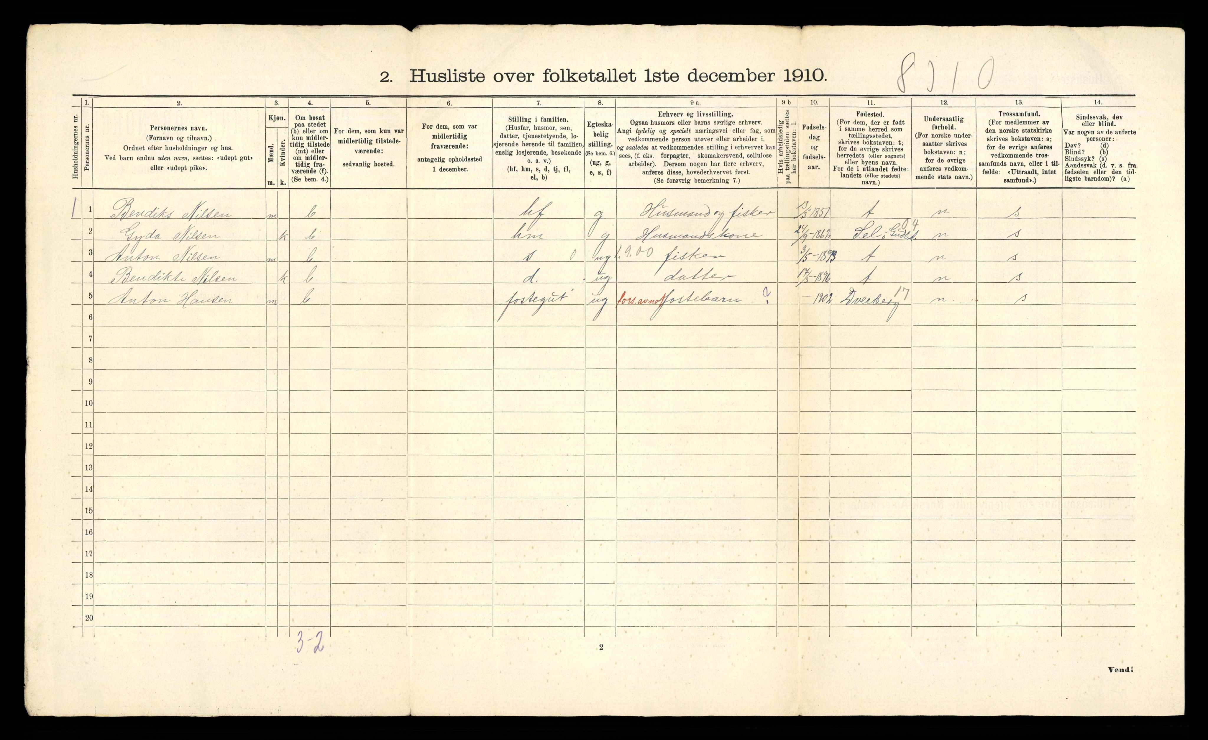 RA, Folketelling 1910 for 1911 Kvæfjord herred, 1910, s. 46