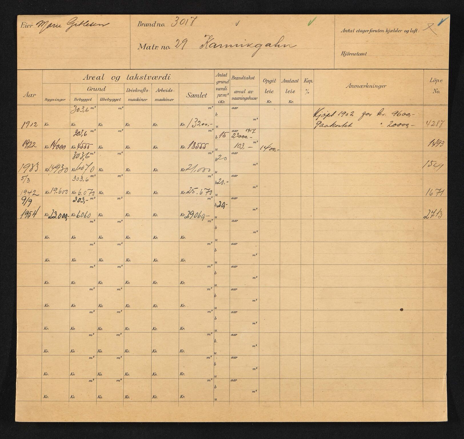 Stavanger kommune. Skattetakstvesenet, BYST/A-0440/F/Fa/Faa/L0023/0004: Skattetakstkort / Kannikgata 29 - 47