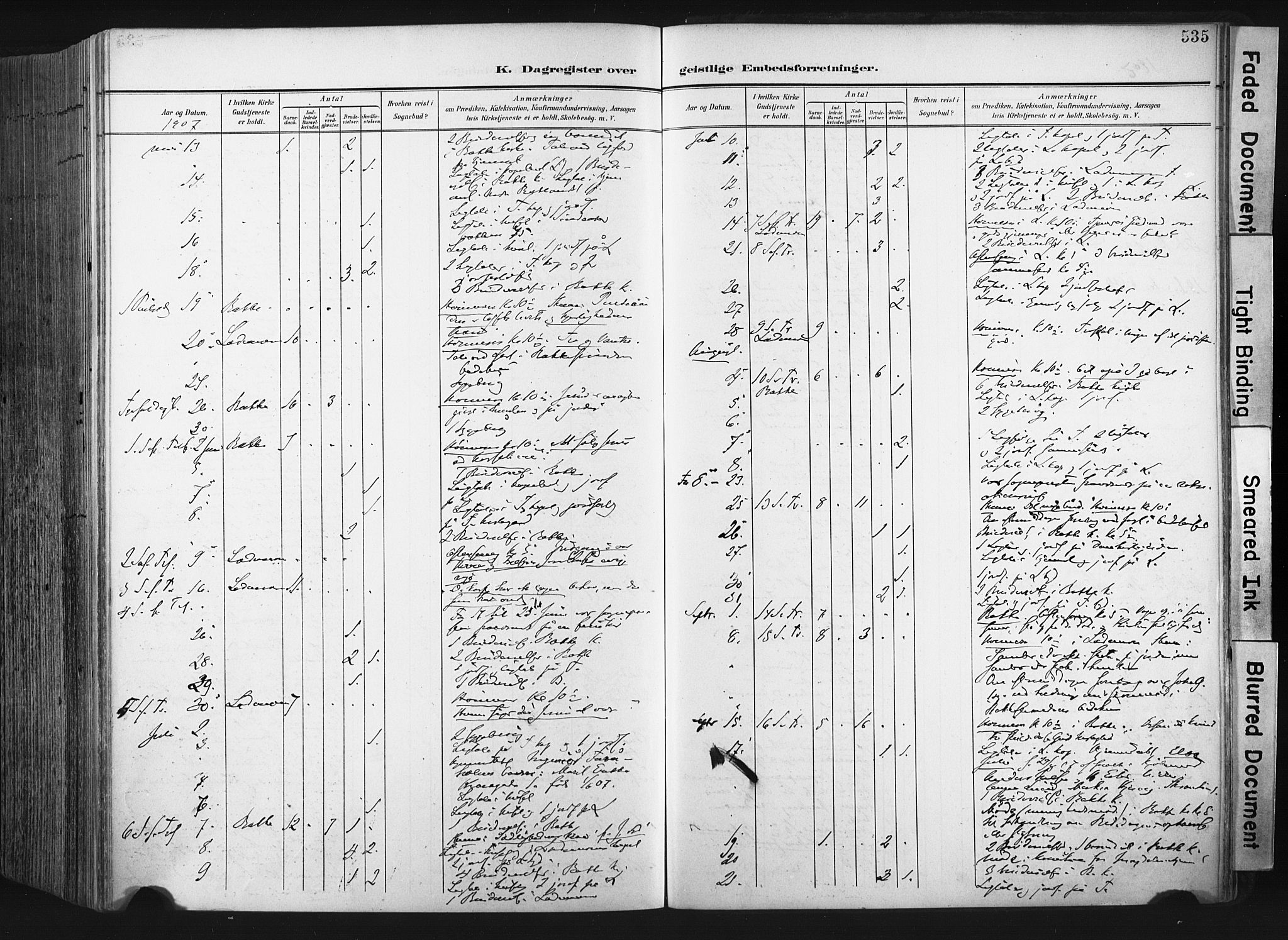Ministerialprotokoller, klokkerbøker og fødselsregistre - Sør-Trøndelag, SAT/A-1456/604/L0201: Ministerialbok nr. 604A21, 1901-1911, s. 535